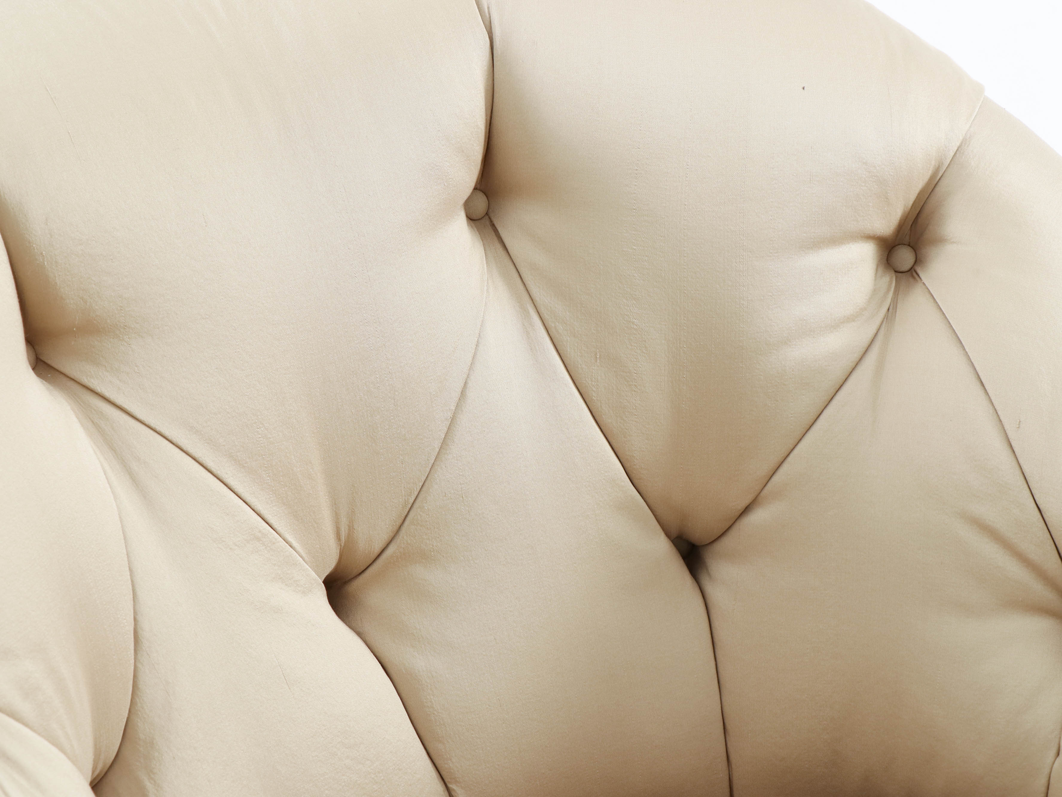 Dapha Silk Upholstered Button-Tufted Armchair with Embroidered Accent Pillow