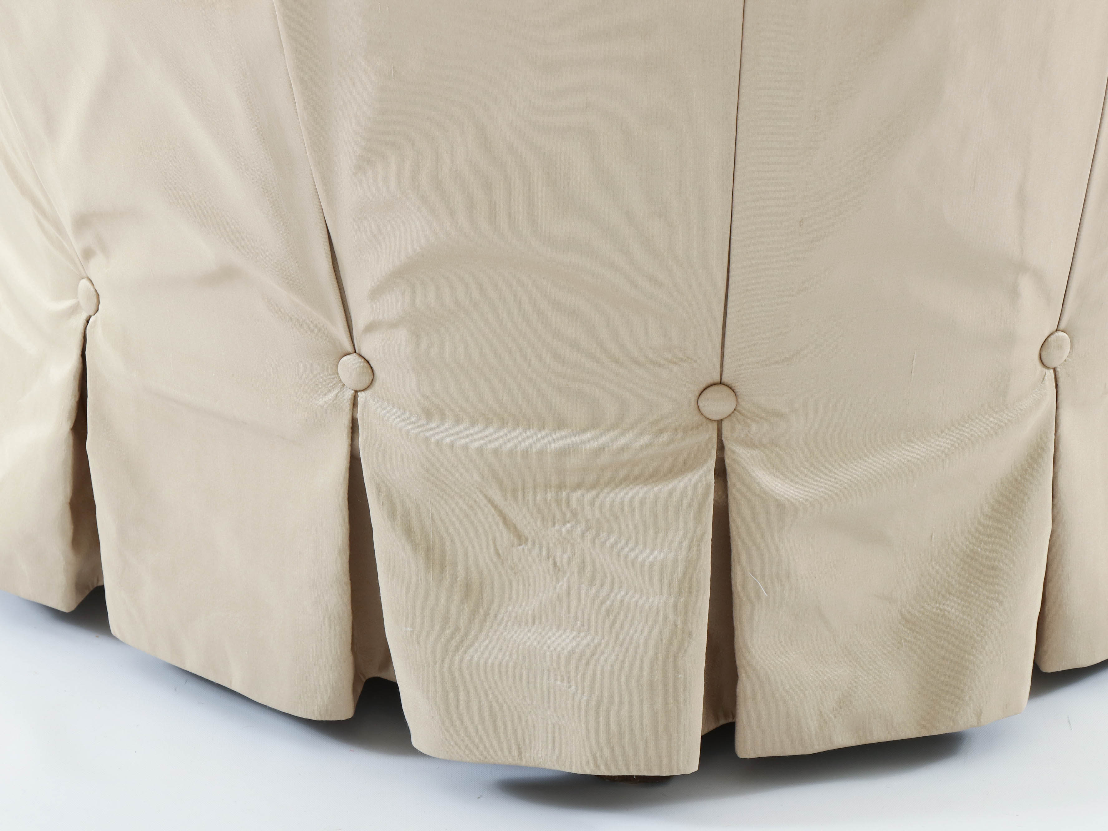 Dapha Silk Upholstered Button-Tufted Armchair with Embroidered Accent Pillow