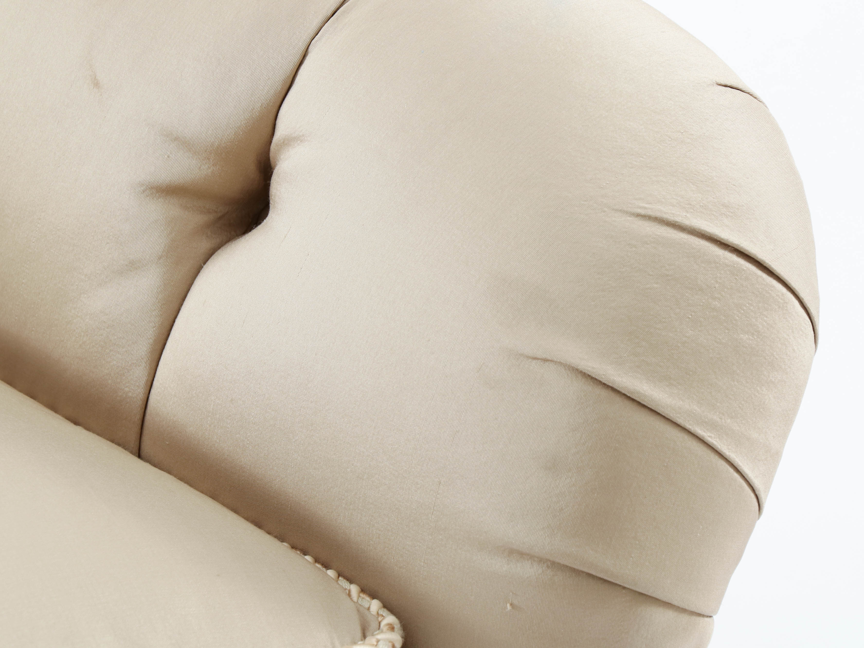 Dapha Silk Upholstered Button-Tufted Armchair with Embroidered Accent Pillow