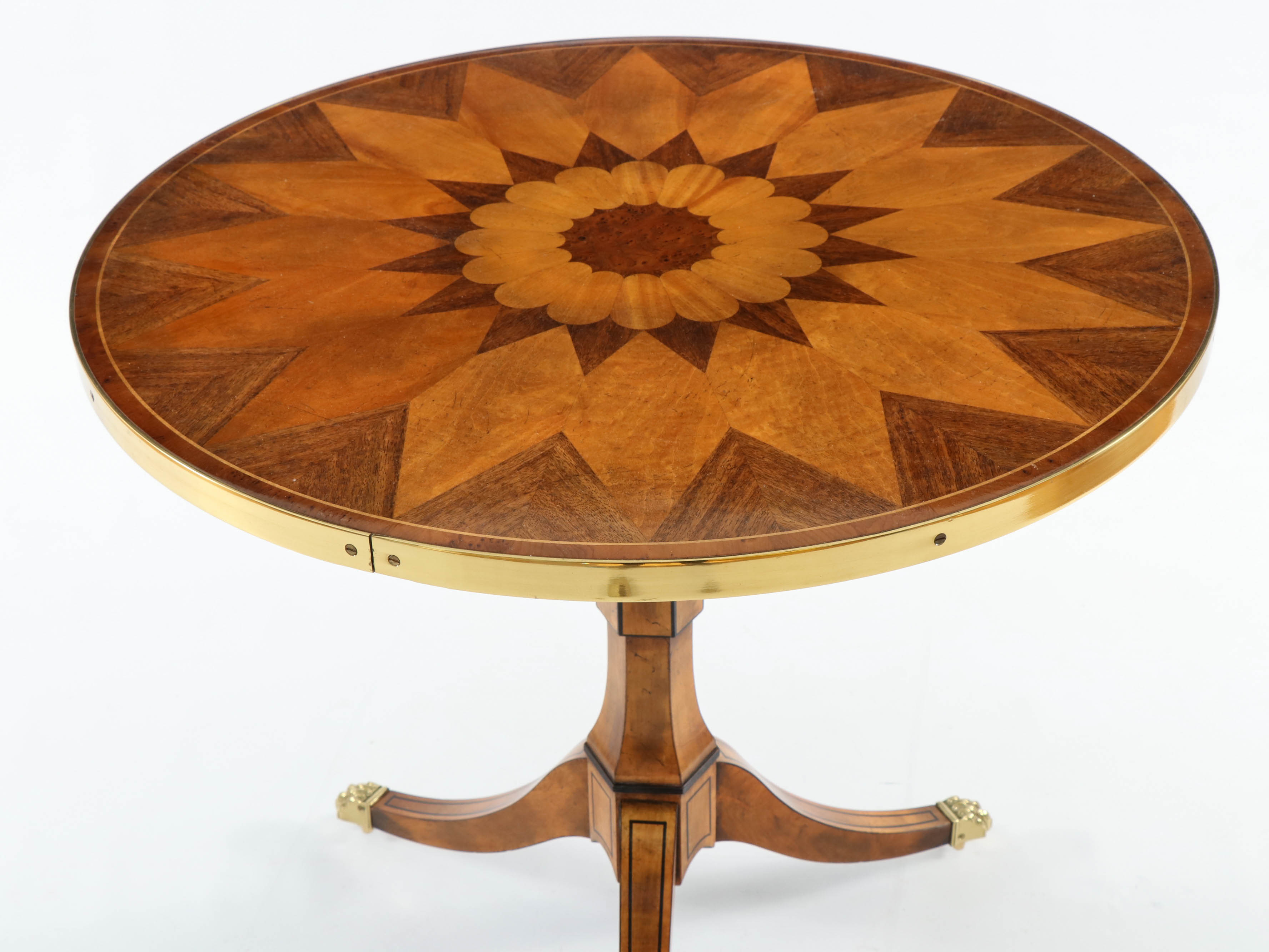 Baker Furniture "Stately Homes" Brass-Mounted Marquetry Side Table