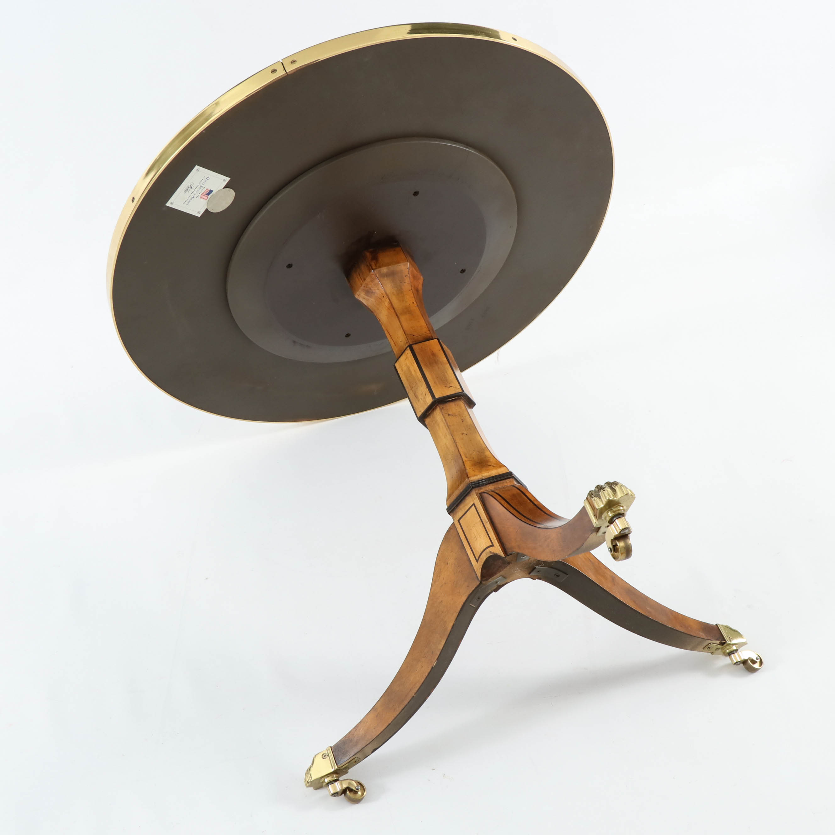 Baker Furniture "Stately Homes" Brass-Mounted Marquetry Side Table