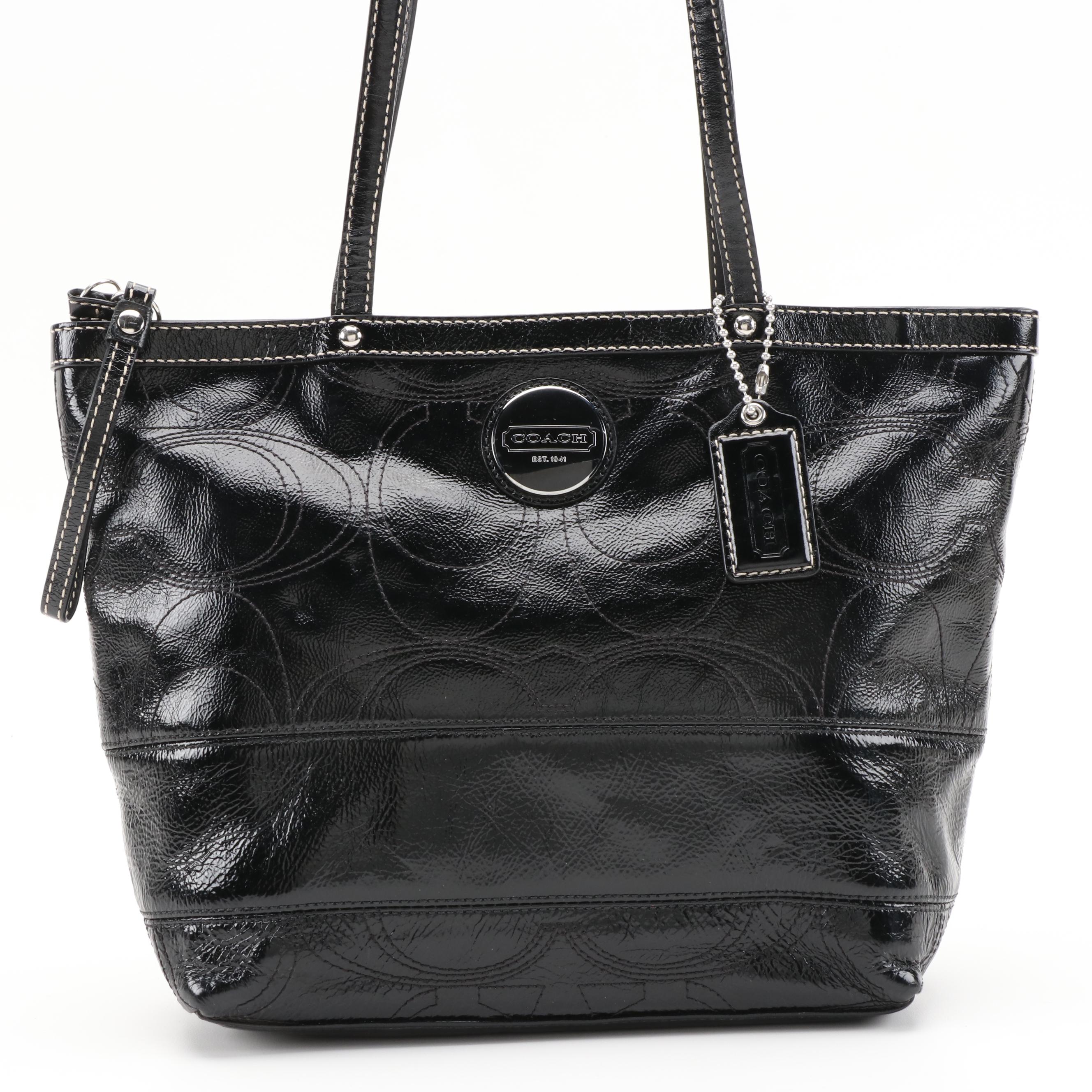 Tory Burch and Coach Black Shoulder Tote Bags