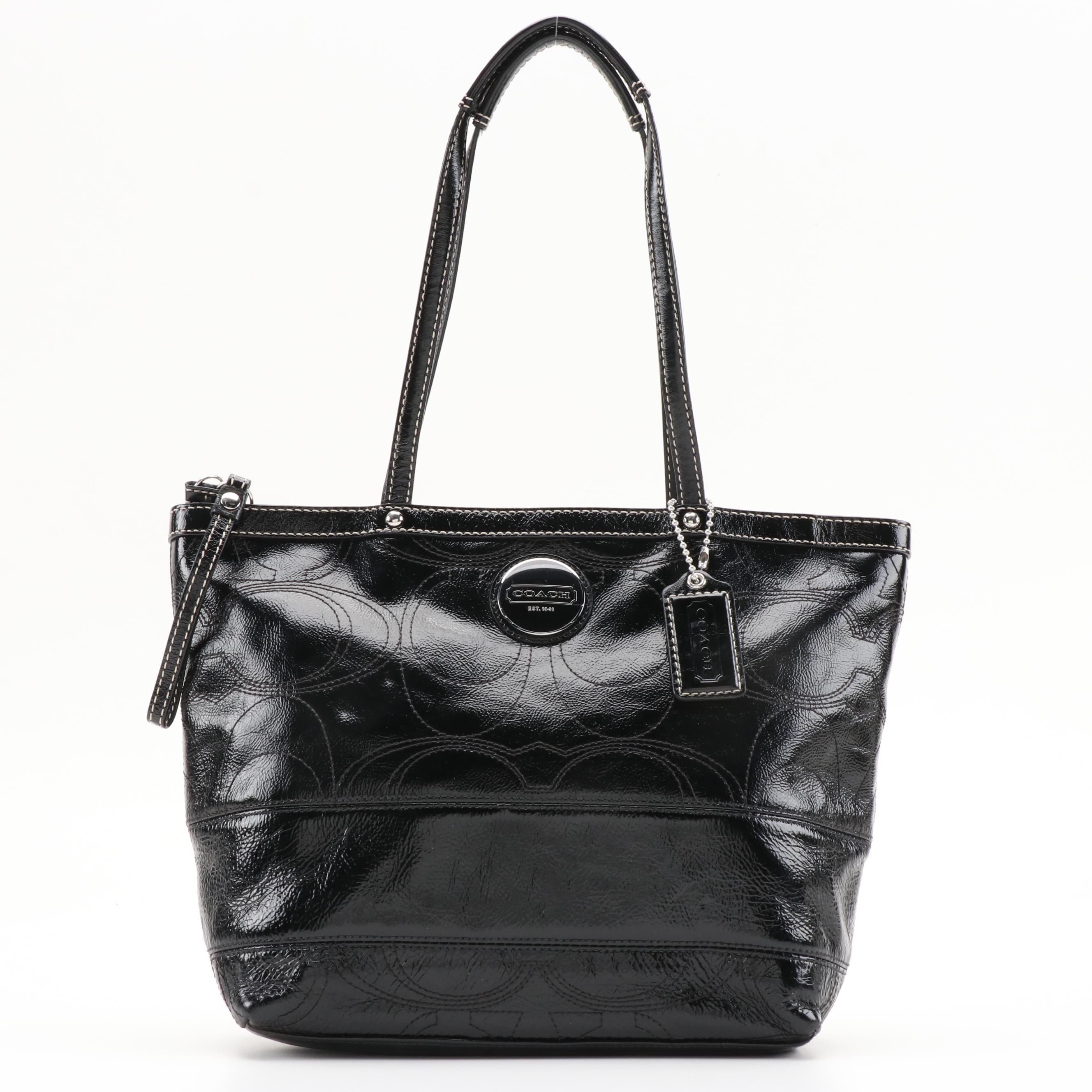 Tory Burch and Coach Black Shoulder Tote Bags