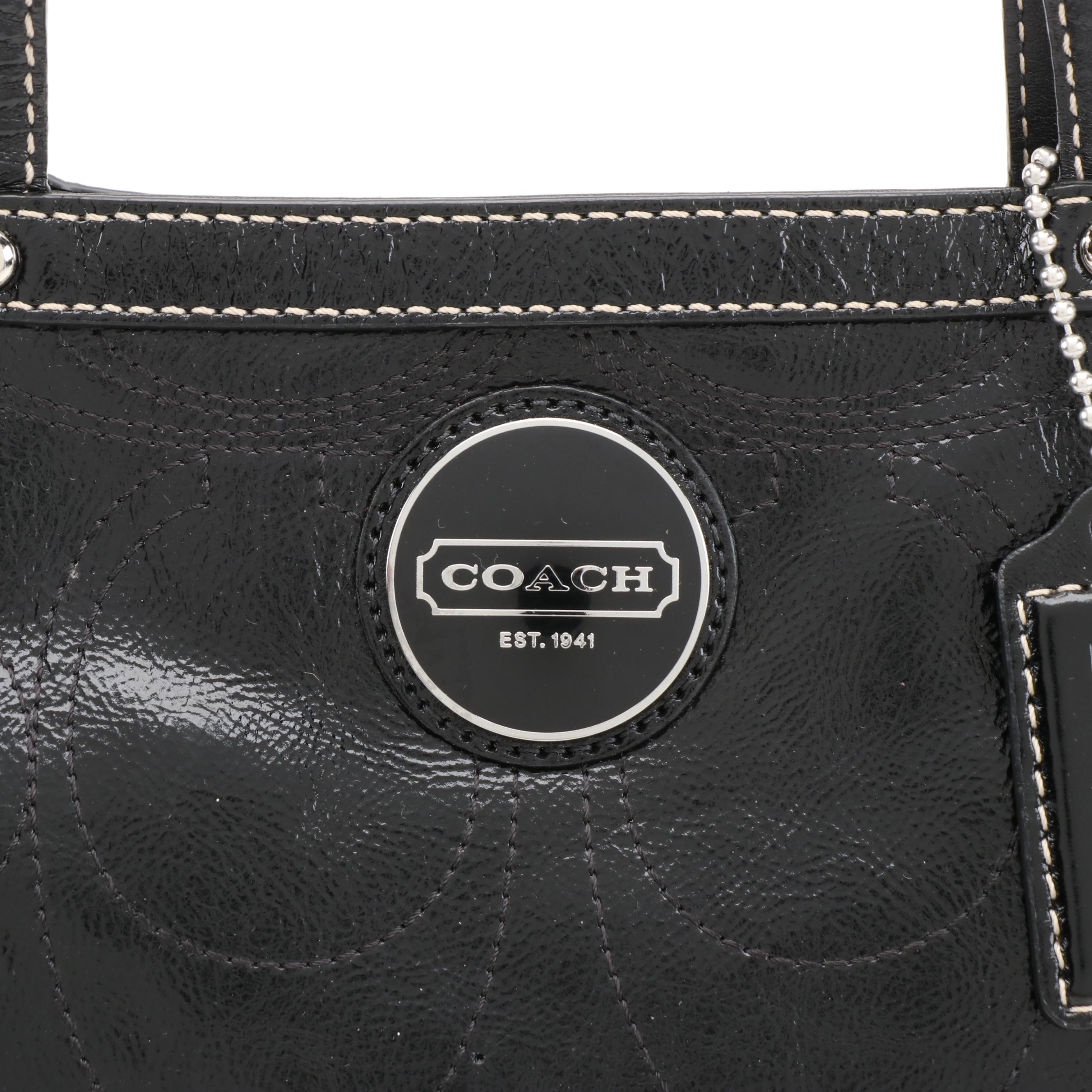 Tory Burch and Coach Black Shoulder Tote Bags