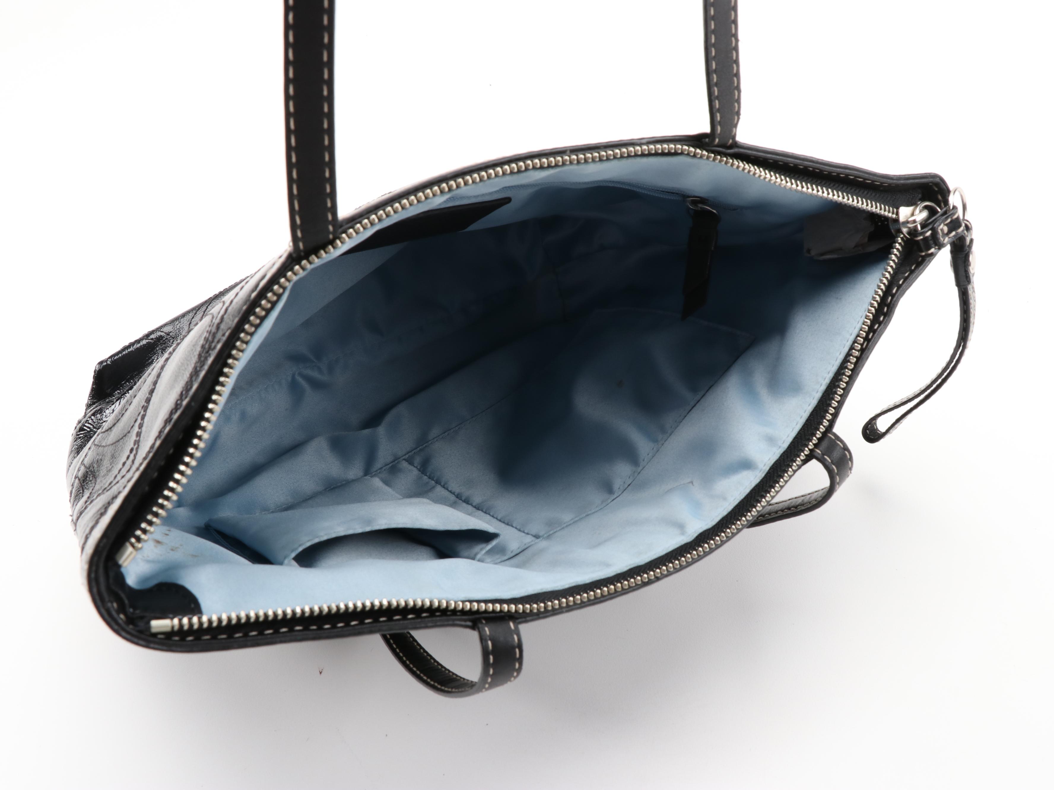 Tory Burch and Coach Black Shoulder Tote Bags