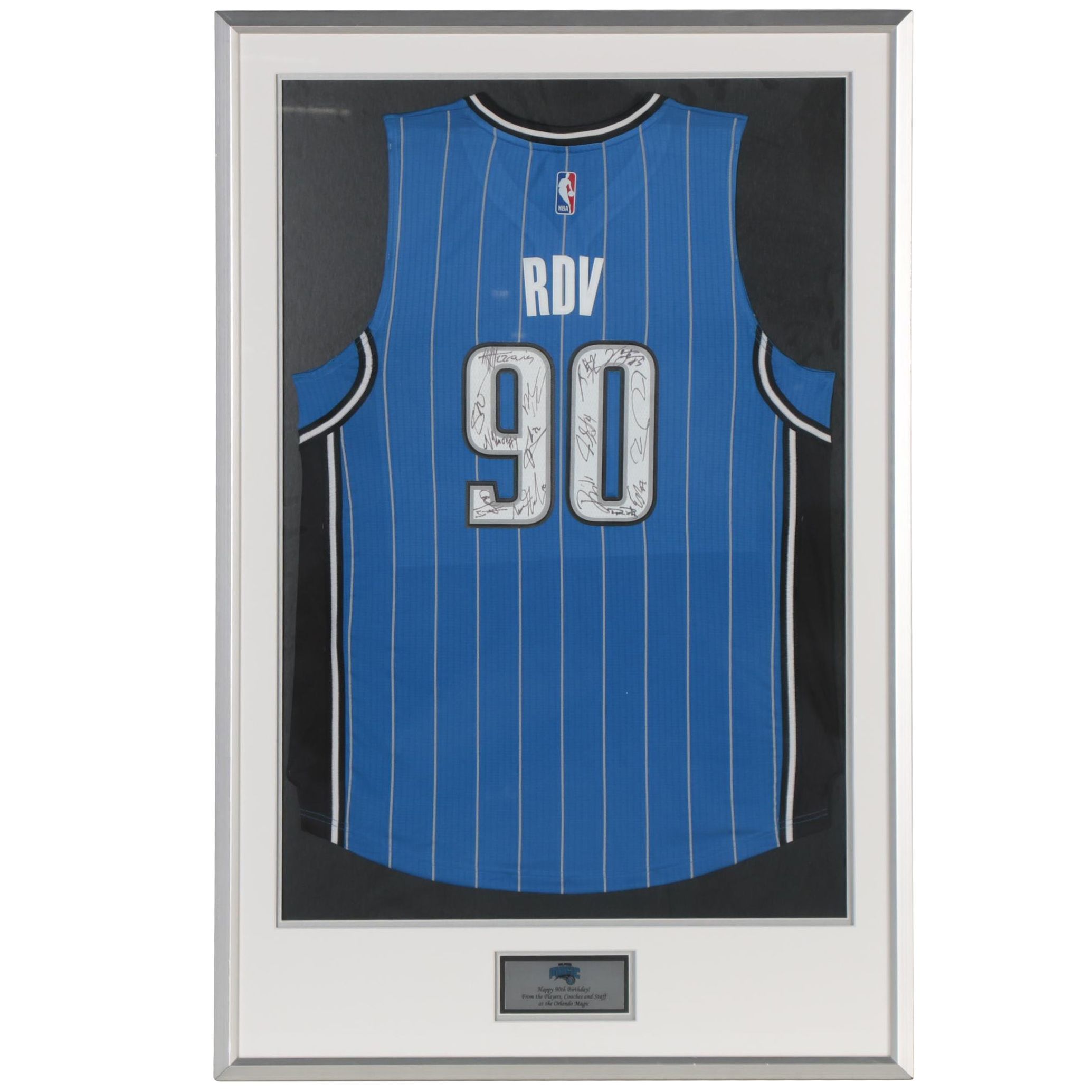 Richard DeVos "90th Birthday" Signed 2016 Orlando Magic Framed NBA Jersey