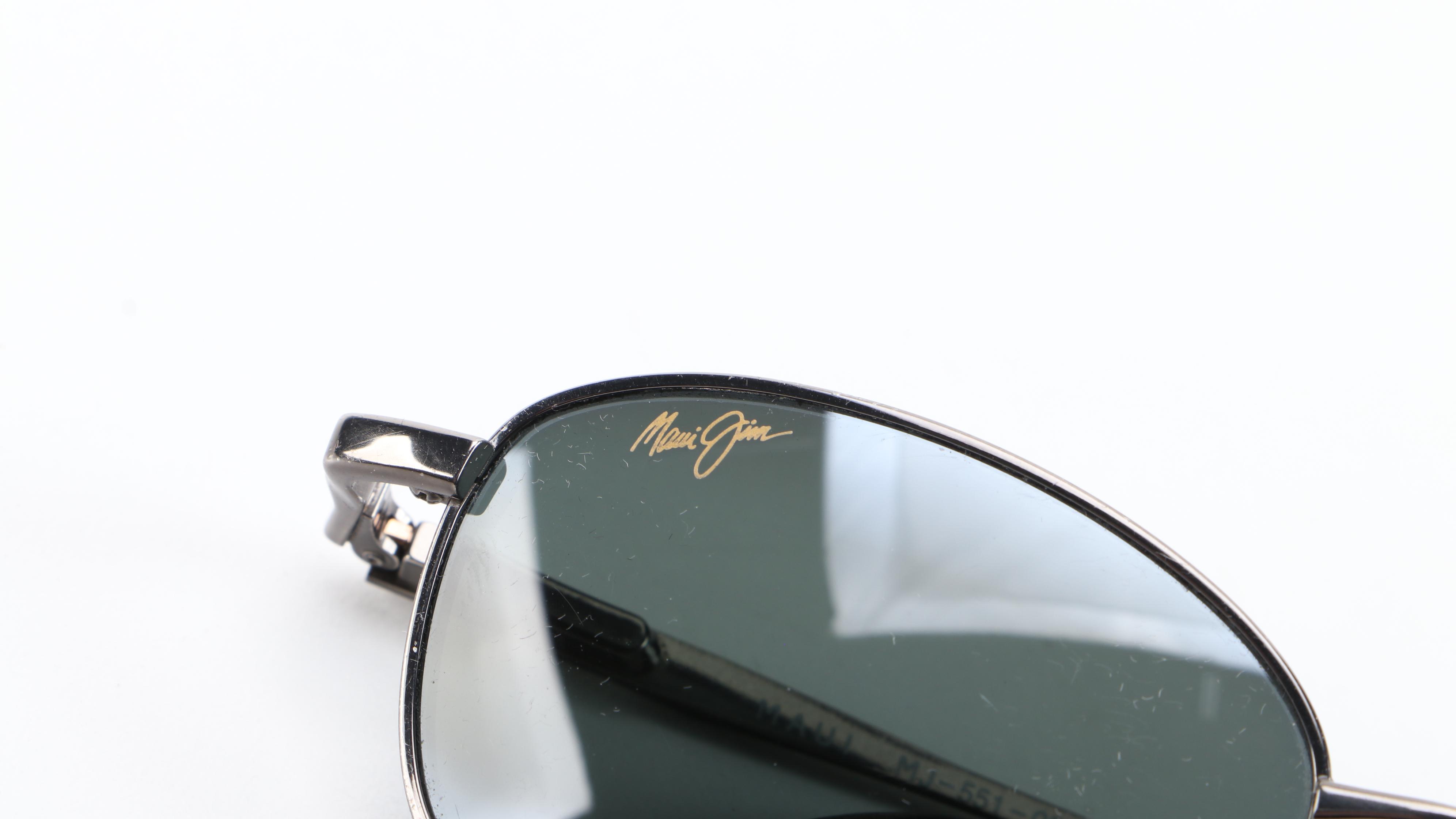 Maui Jim Titanium Windward and Beachcomber Sunglasses with Cases