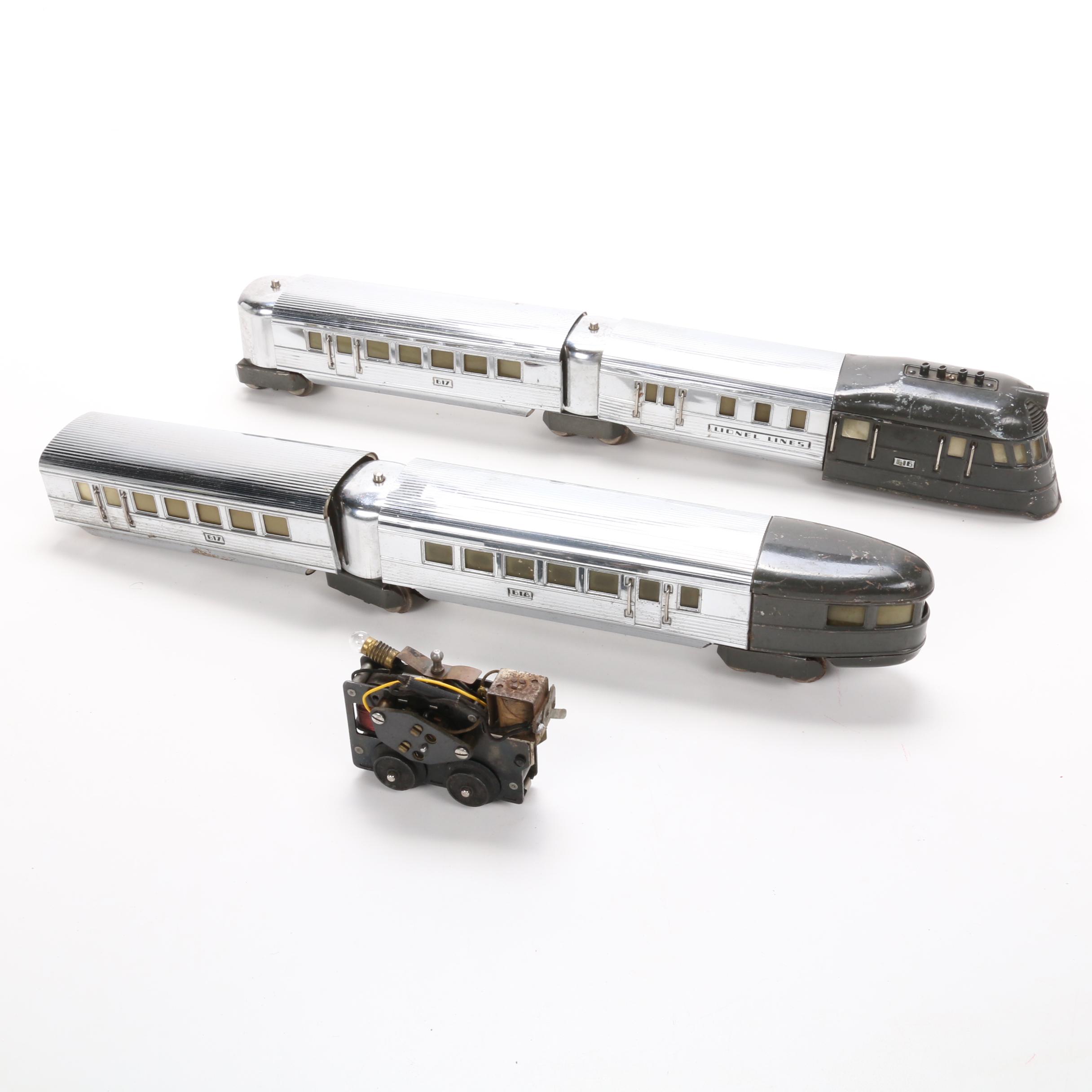 Lionel Prewar O Scale Chrome Flying Yankee Passenger Train, Mid-20th Century