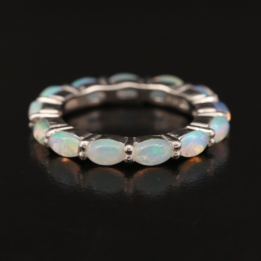 Sterling Silver Opal Eternity Band