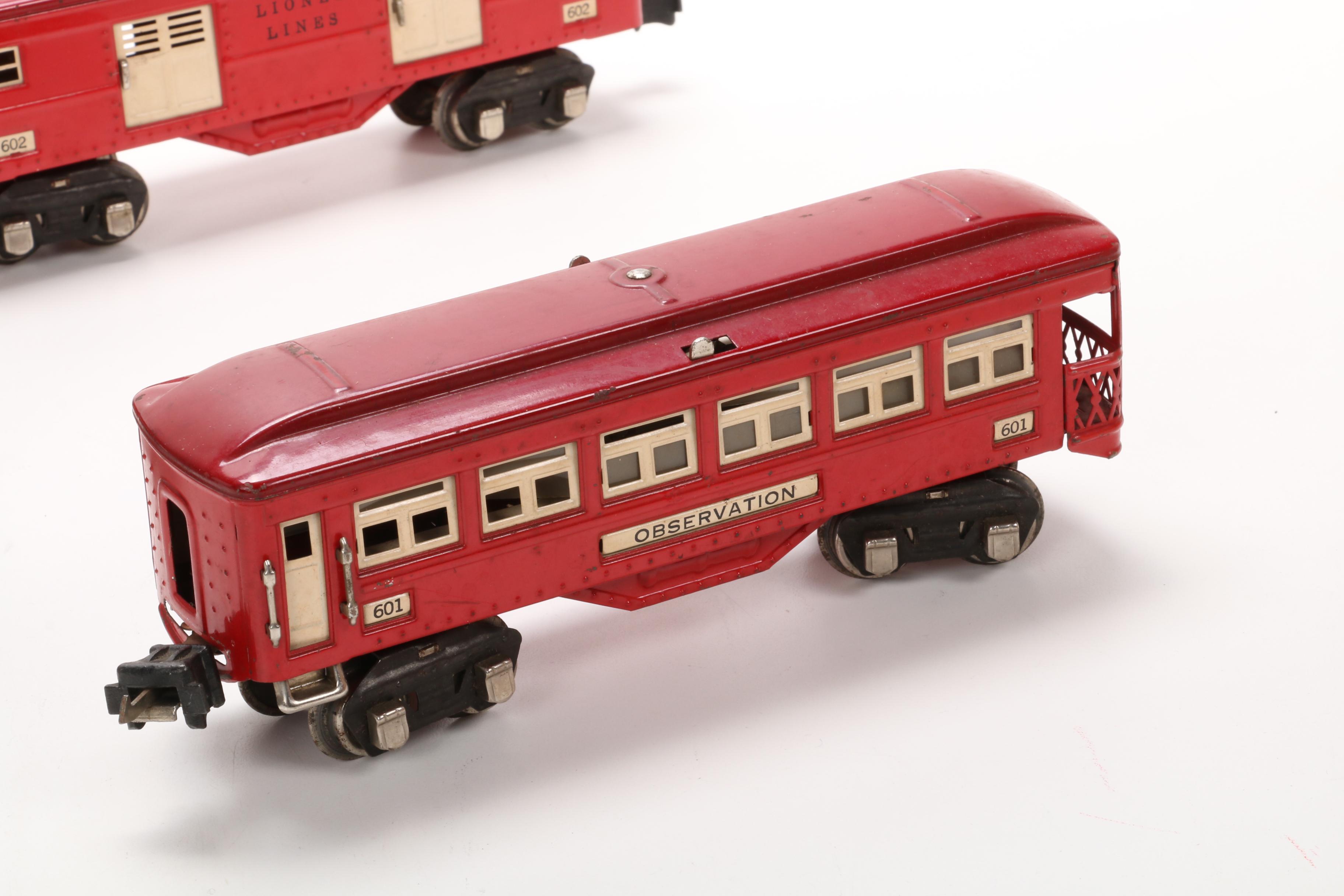 Lionel Pre War O Scale Passenger Cars, Mid-20th Century