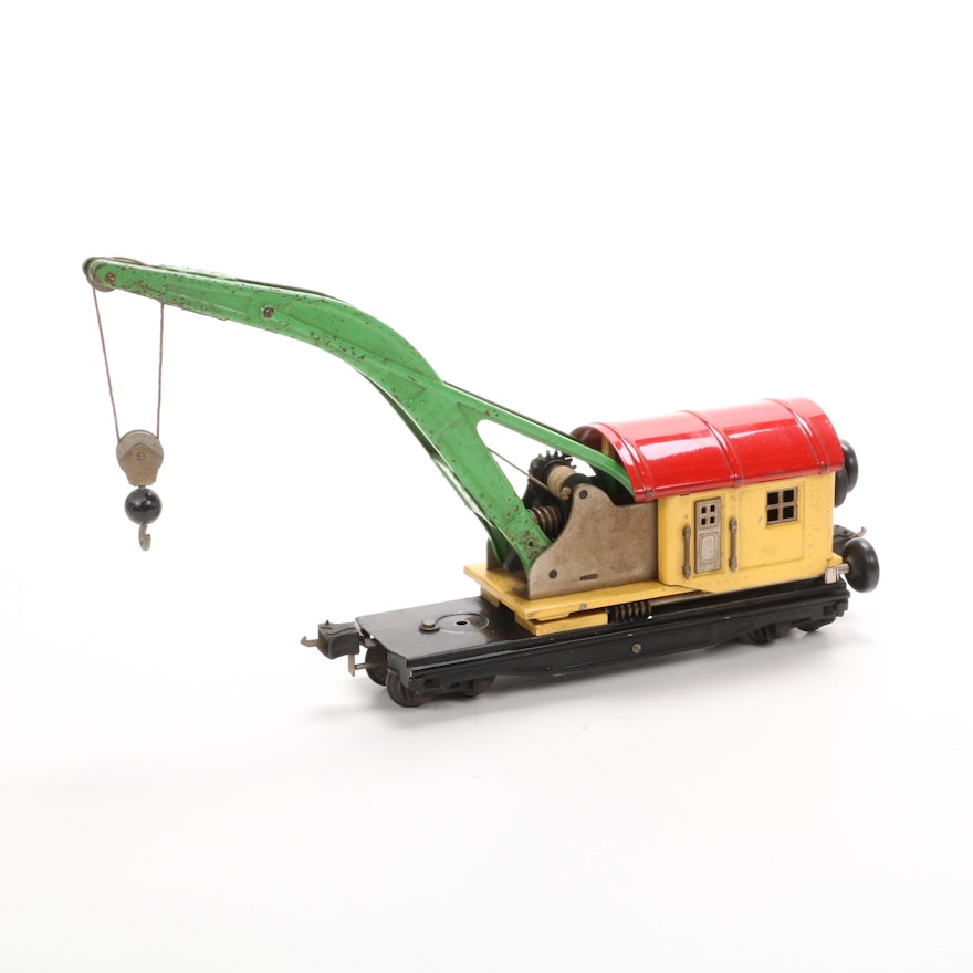 Lionel Pre War O Scale 2810 Crane Car, Mid 20th Century