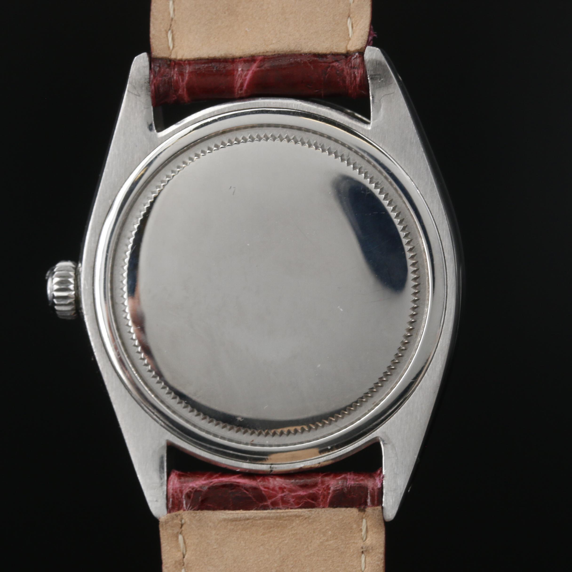 1964 Rolex Oysterdate Precision Stainless Steel and Diamond Stem Wind Watch