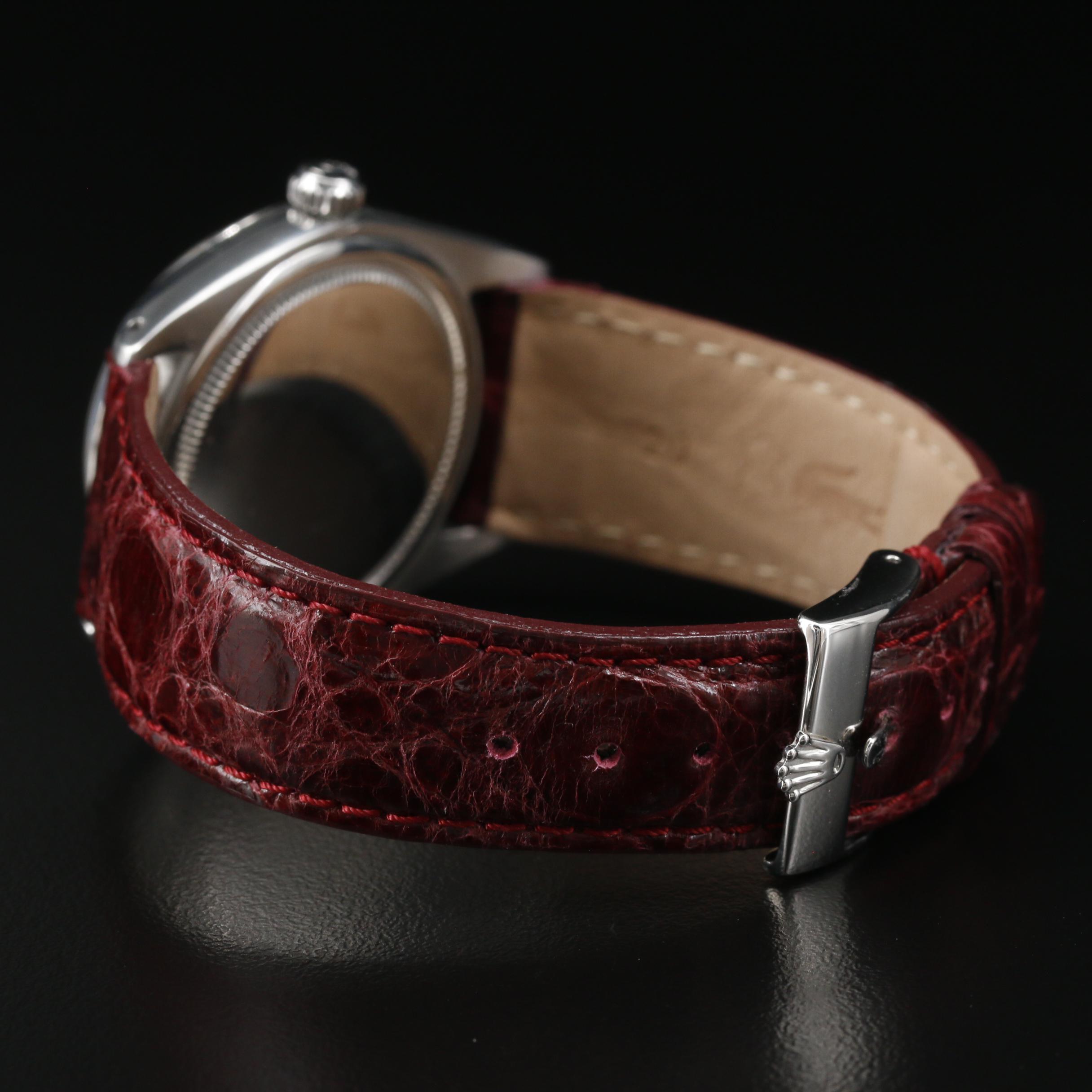 1964 Rolex Oysterdate Precision Stainless Steel and Diamond Stem Wind Watch