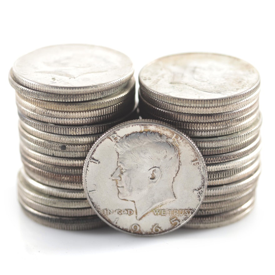 Thirty-Six Silver-Clad Kennedy Half Dollars