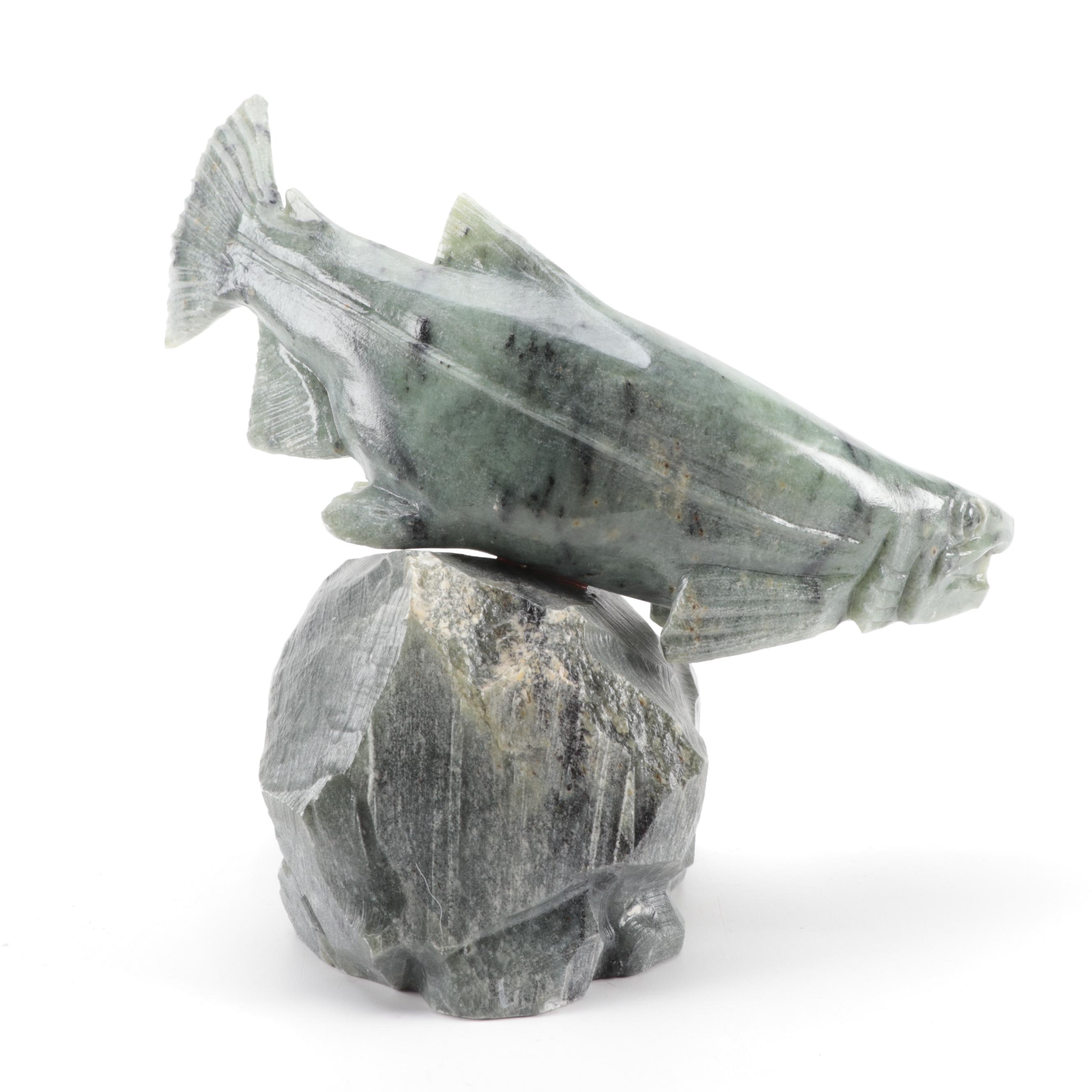 Dale Hanson Soapstone Sculpture "Arctic Char or Salmon"