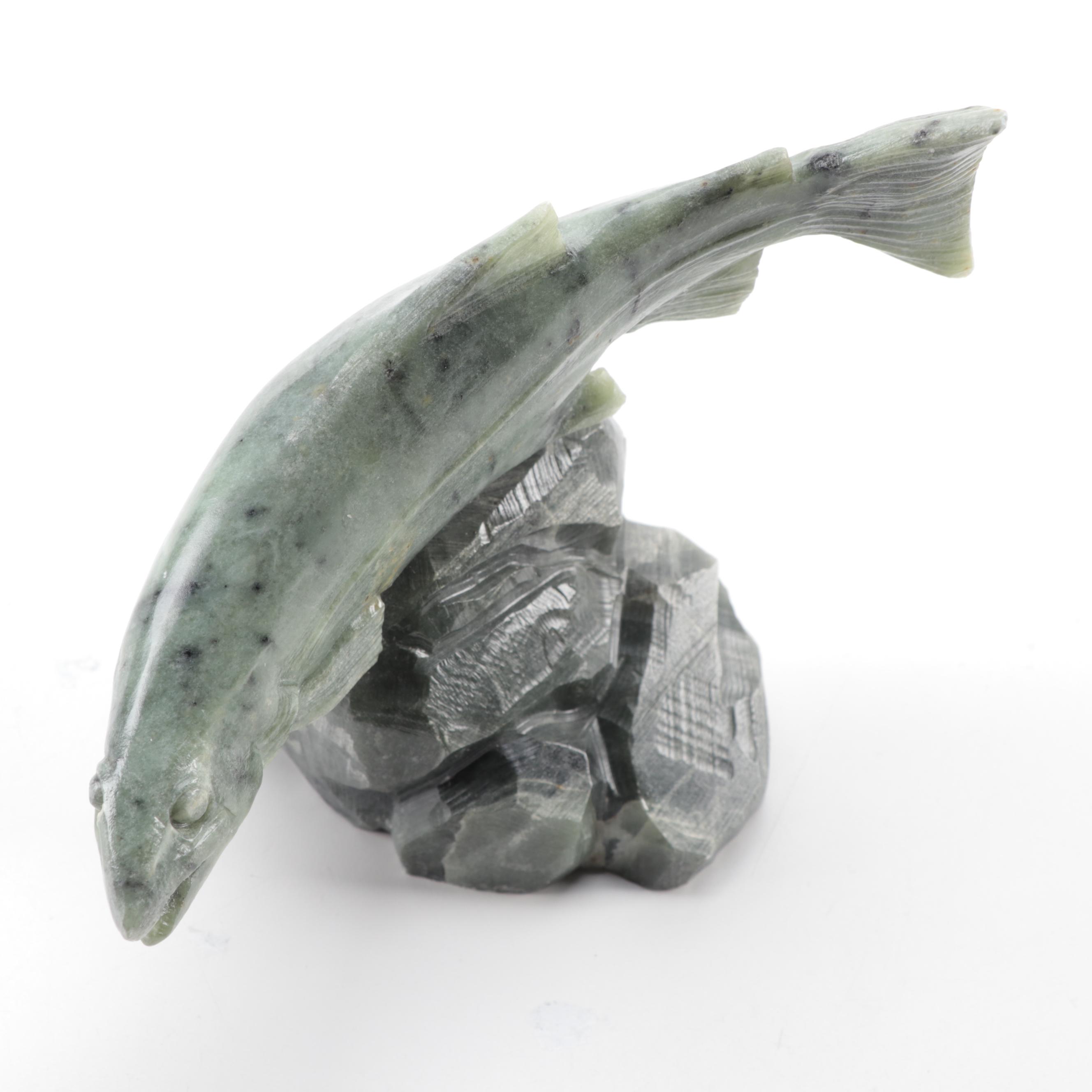 Dale Hanson Soapstone Sculpture "Arctic Char or Salmon"