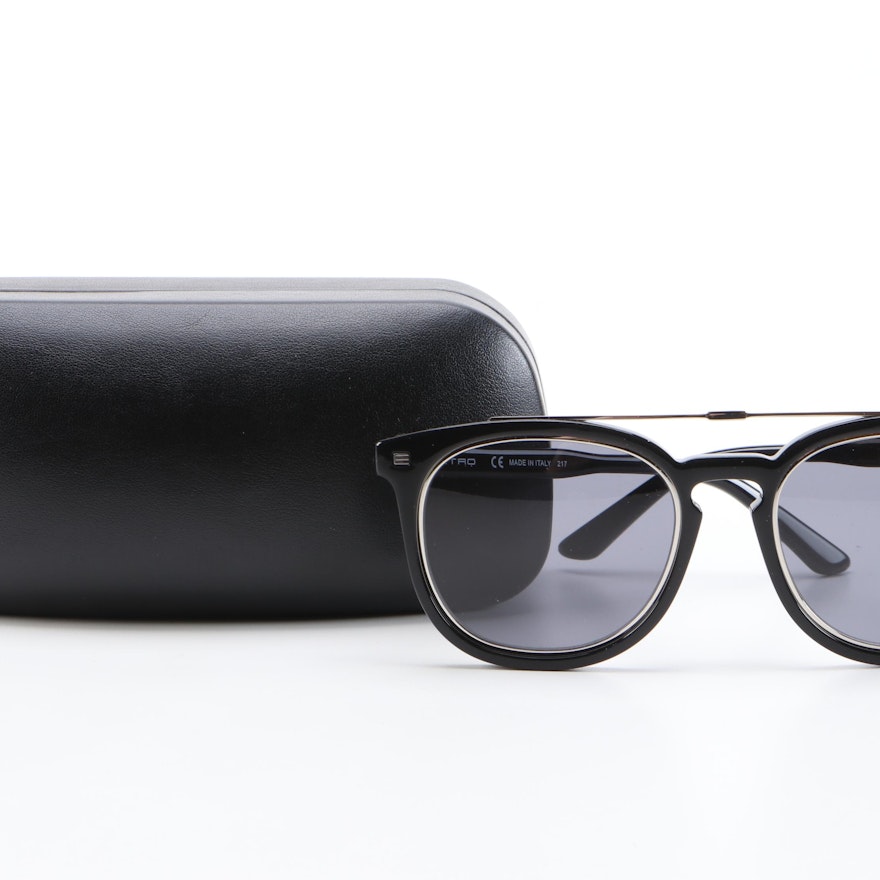 ETRO ET641S Black Horn-Rimmed Sunglasses with Case