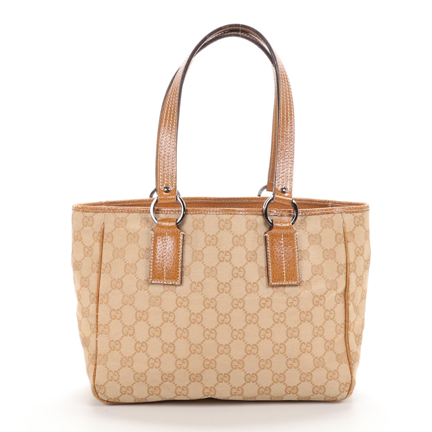 Gucci Tote Bag in GG Canvas and Leather