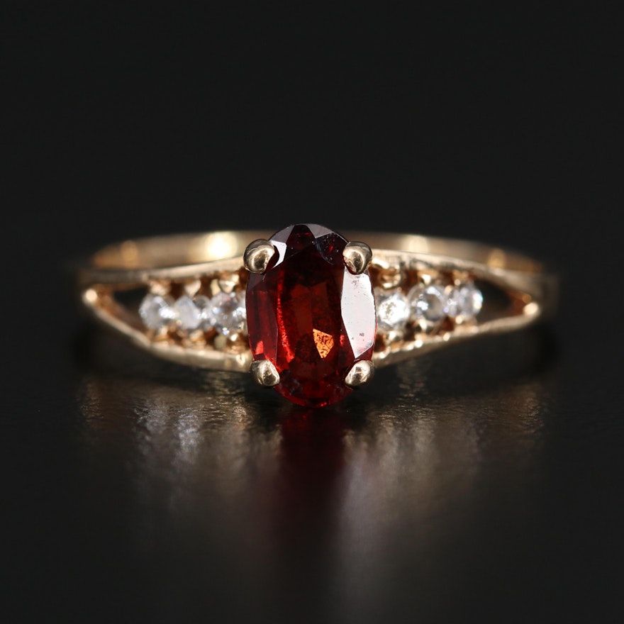 10K Garnet and Cubic Zirconia Ring