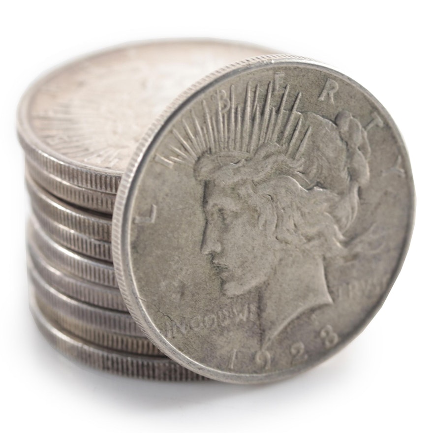 Ten Peace Silver Dollars