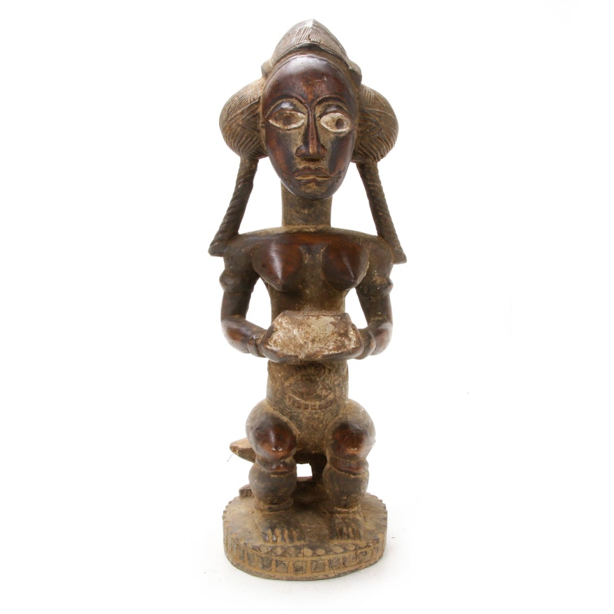 Baule Style Wooden Offering Figure, Côte d'Ivoire