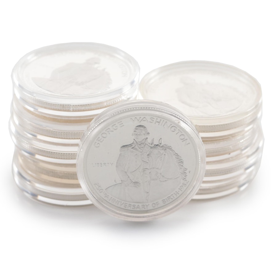 Ten 1982-S George Washington Commemorative Proof Silver Half Dollars