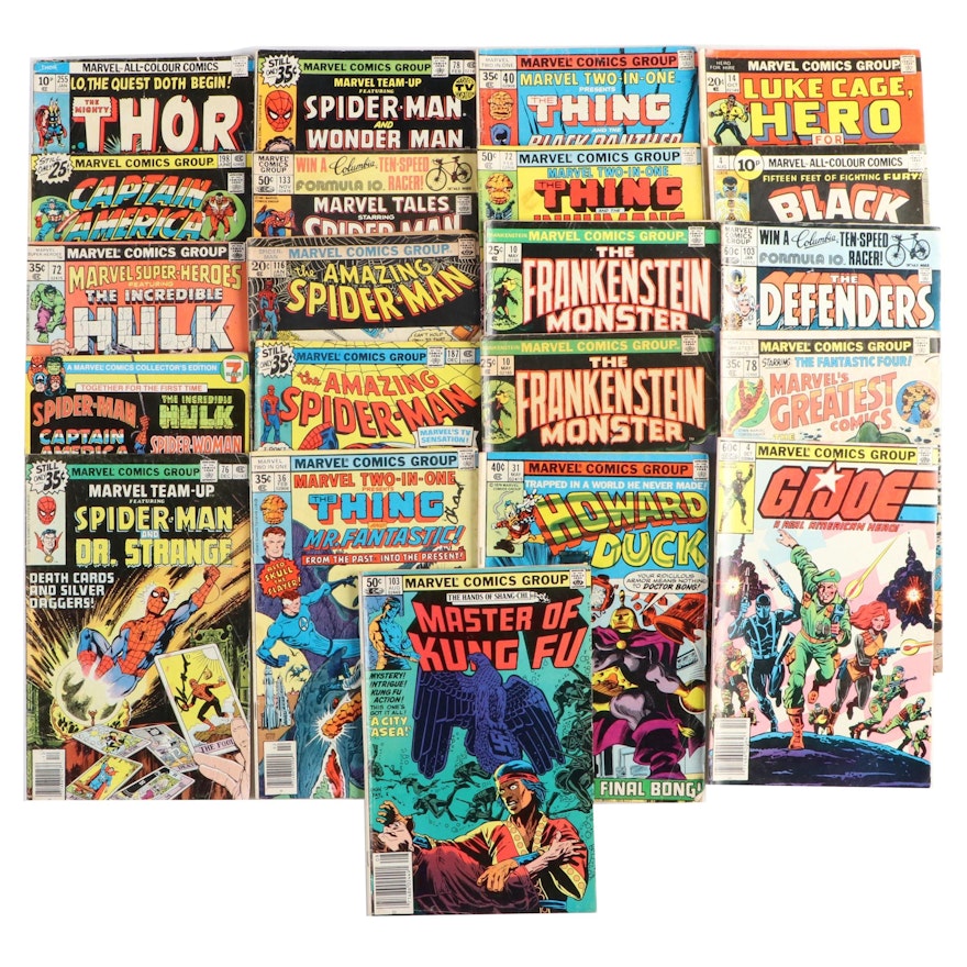 Vintage Marvel Comics Including "Thor", "Spider-Man", and "The Incredible Hulk"
