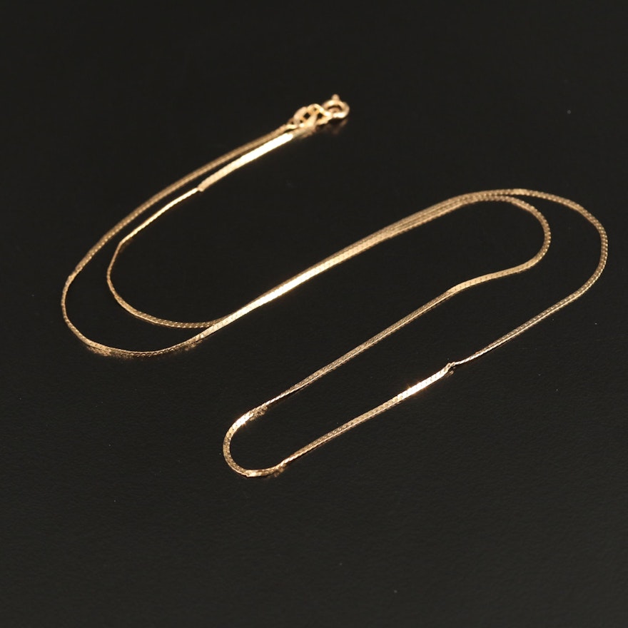 14K Herringbone Chain Necklace