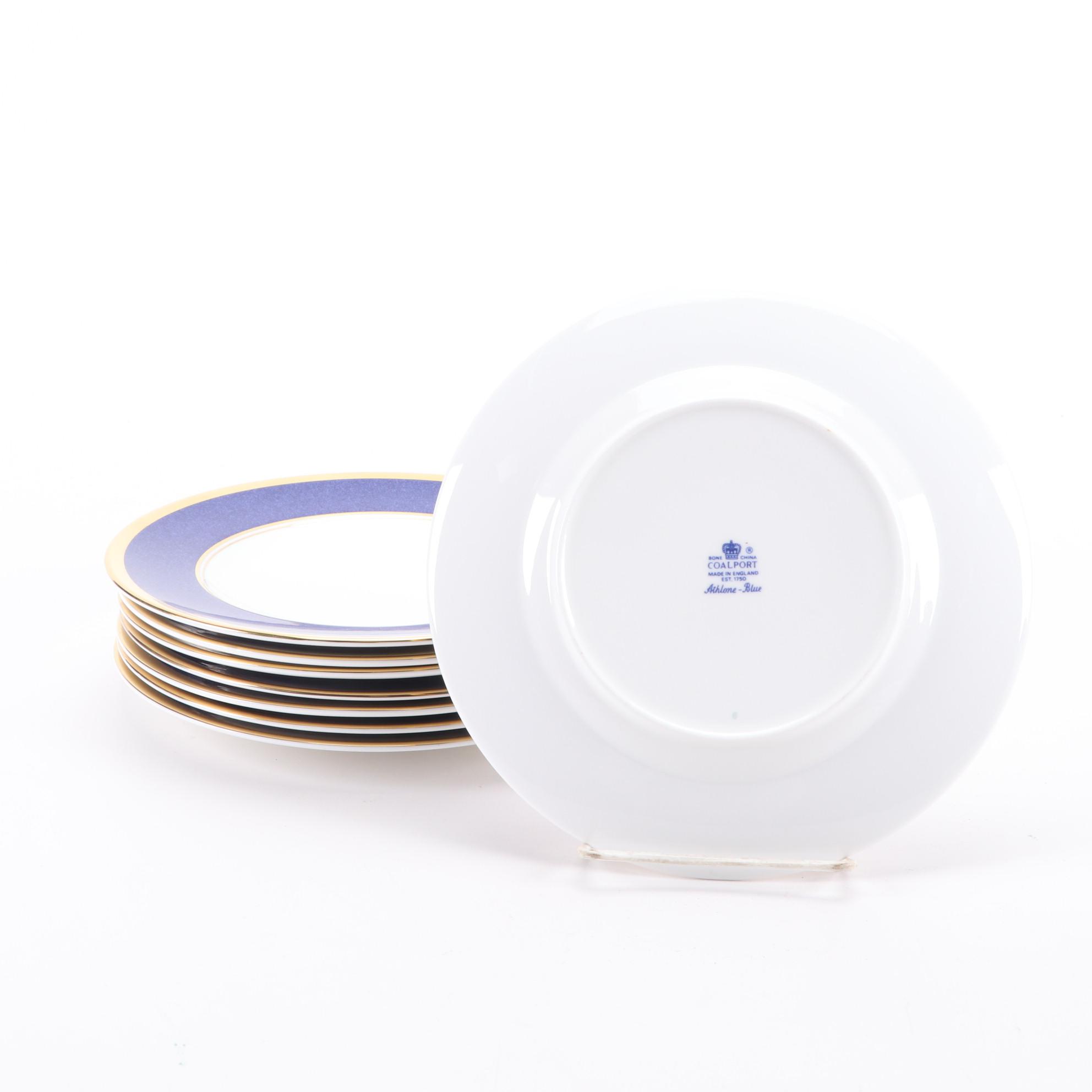 Coalport "Athlone Blue" Bone China Dinnerware Service for Eight, 1970–1993