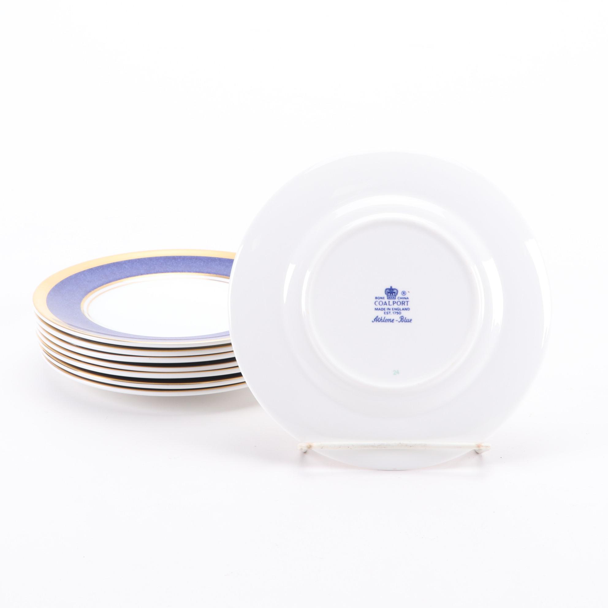Coalport "Athlone Blue" Bone China Dinnerware Service for Eight, 1970–1993