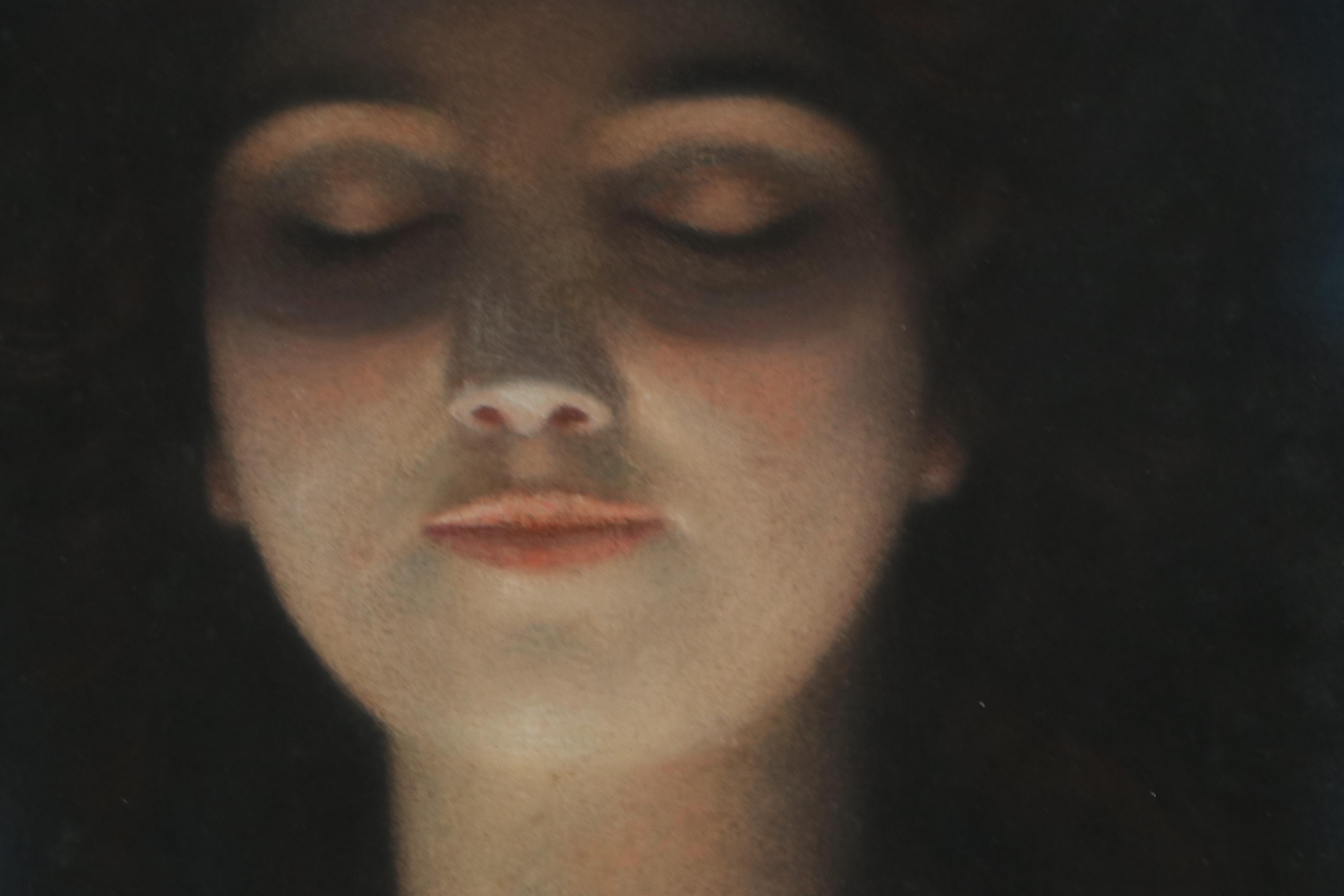 Giovanni Caldana Surrealist Pastel Drawing of Female Nude, Early-20th Century