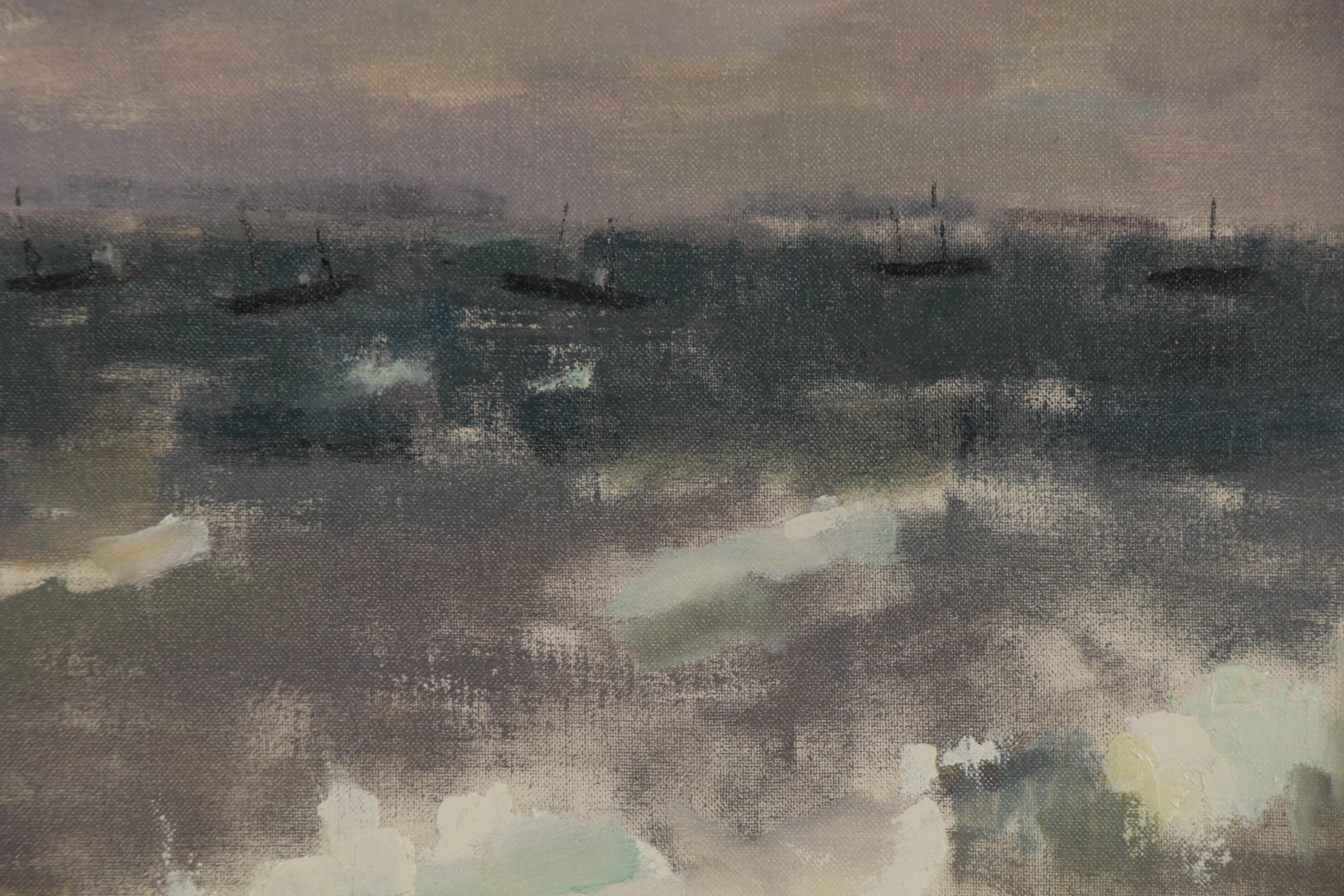 Bruce McKain Oil Painting "Provincetown Southeaster," Mid-20th Century