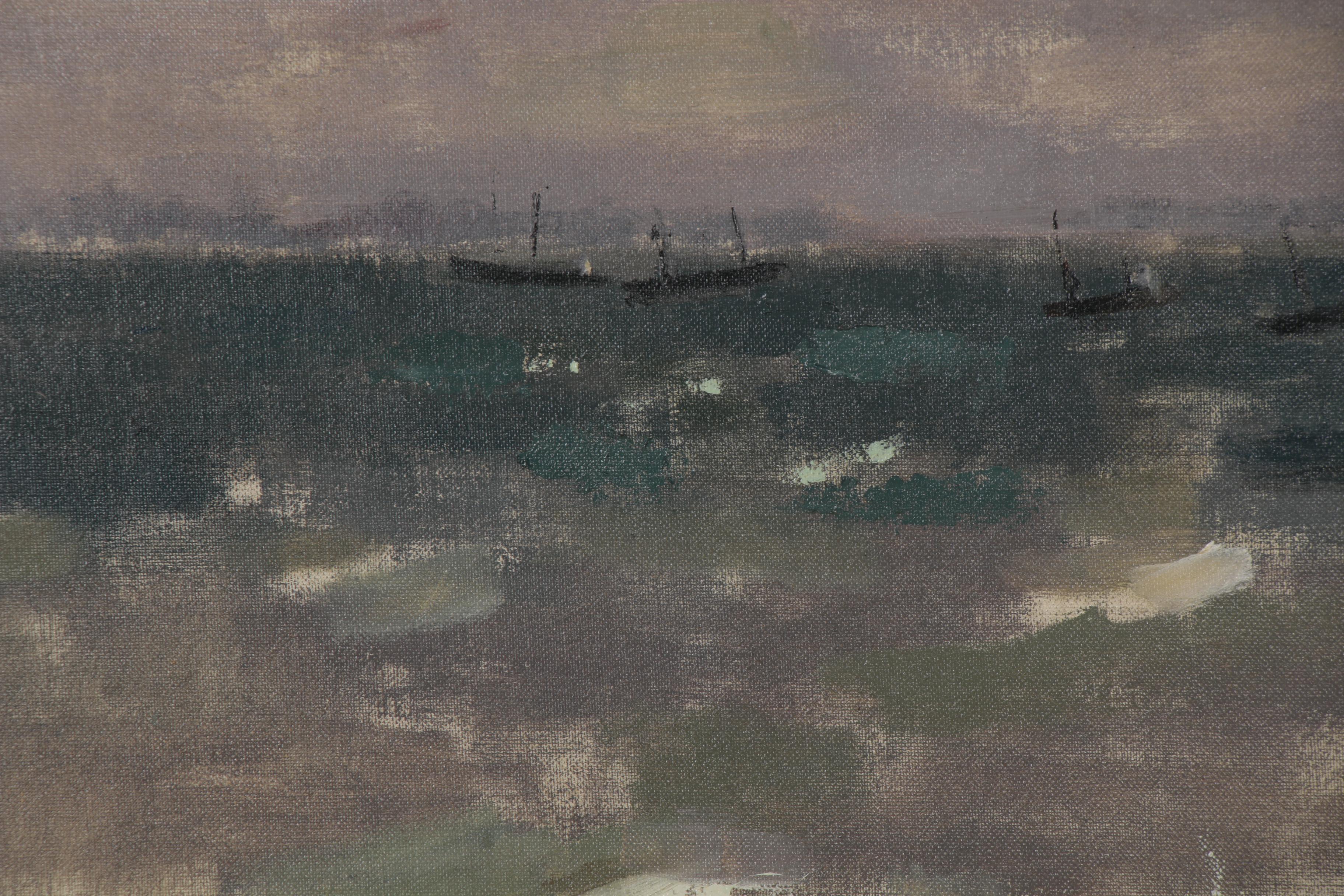 Bruce McKain Oil Painting "Provincetown Southeaster," Mid-20th Century