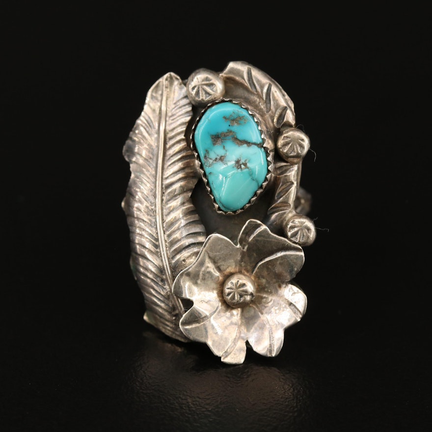 Western Style Sterling Turquoise Ring