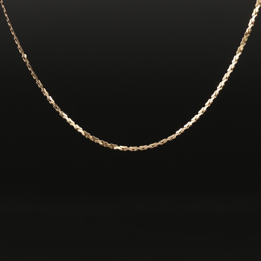14K Cobra Style Chain Necklace