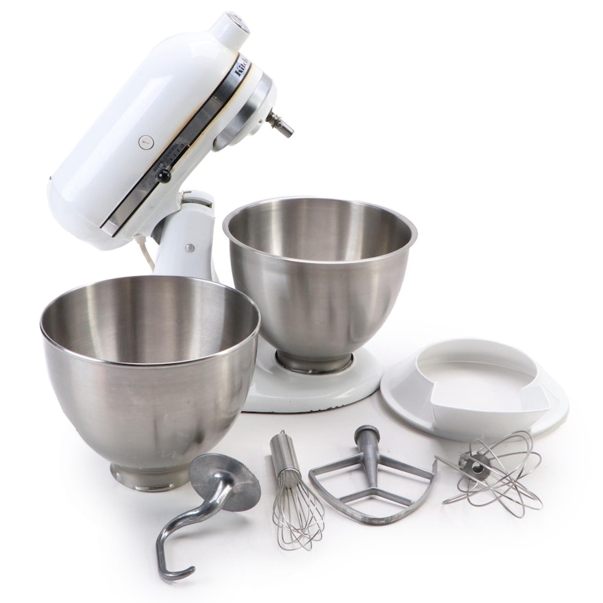 KitchenAid K-45 Mixer with Attachments and Stainless Bowls