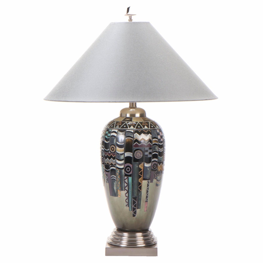 Leeazanne Memphis Art Inspired Ceramic Table Lamp
