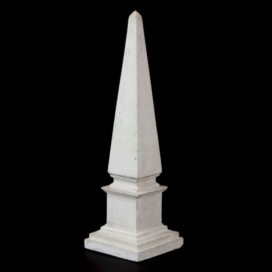 White-Washed Cast Concrete Obelisk