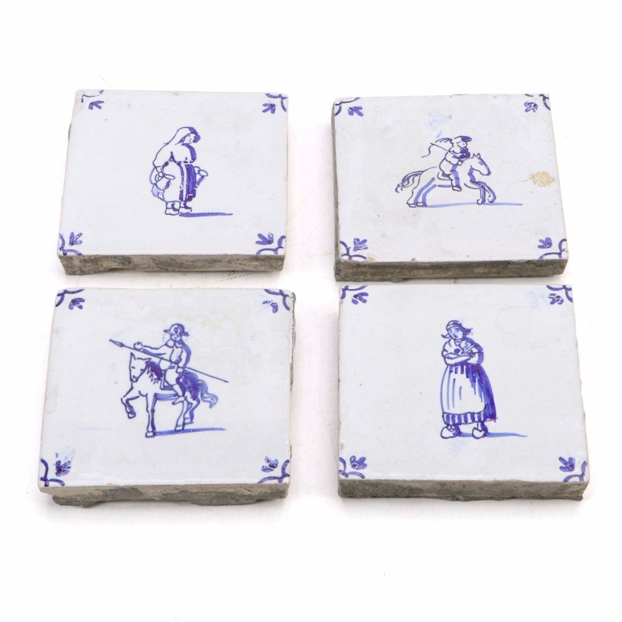 Delft Blue and White Ceramic Tiles, 19th Century