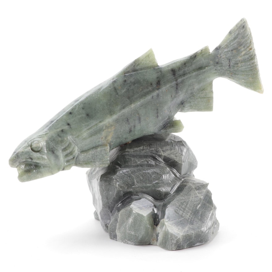 Dale Hanson Soapstone Sculpture "Arctic Char or Salmon"