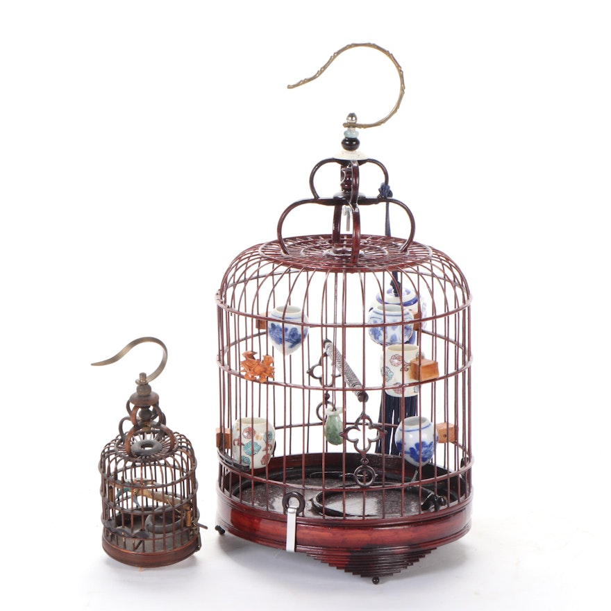 East Asian Style Wooden Bird Cages