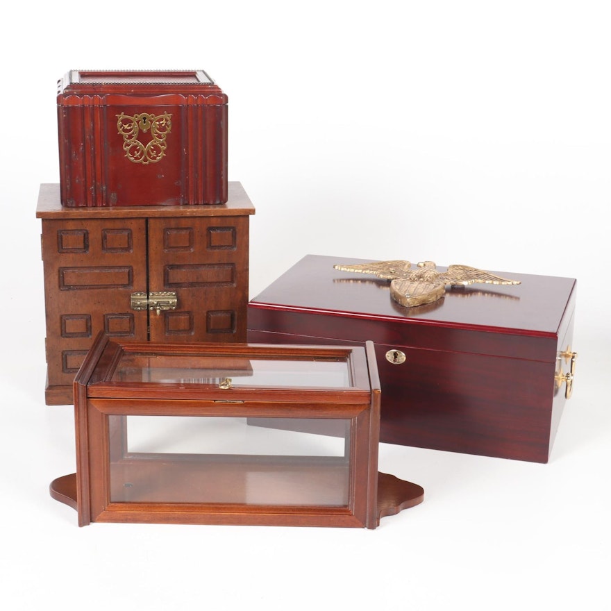 Wooden Jewelry Box, Photo Frame Keepsake Box, Humidor and Wall Vitrine