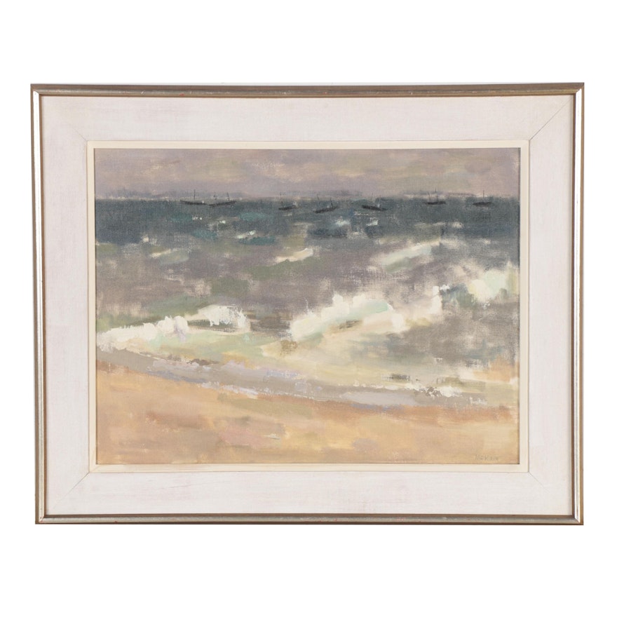 Bruce McKain Oil Painting "Provincetown Southeaster," Mid-20th Century