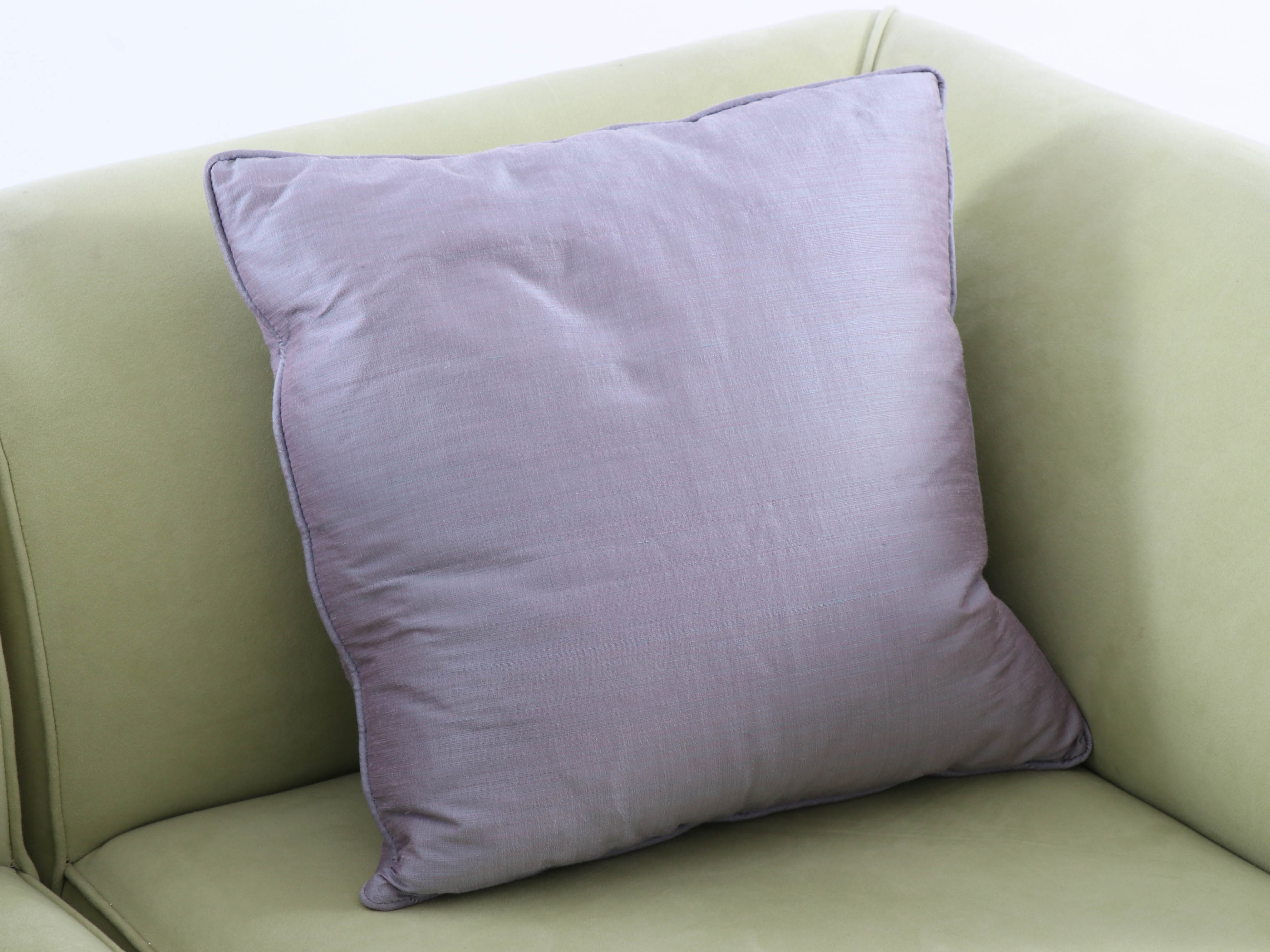 Modern Todd Hase Celery Green Microfiber Modular Loveseat