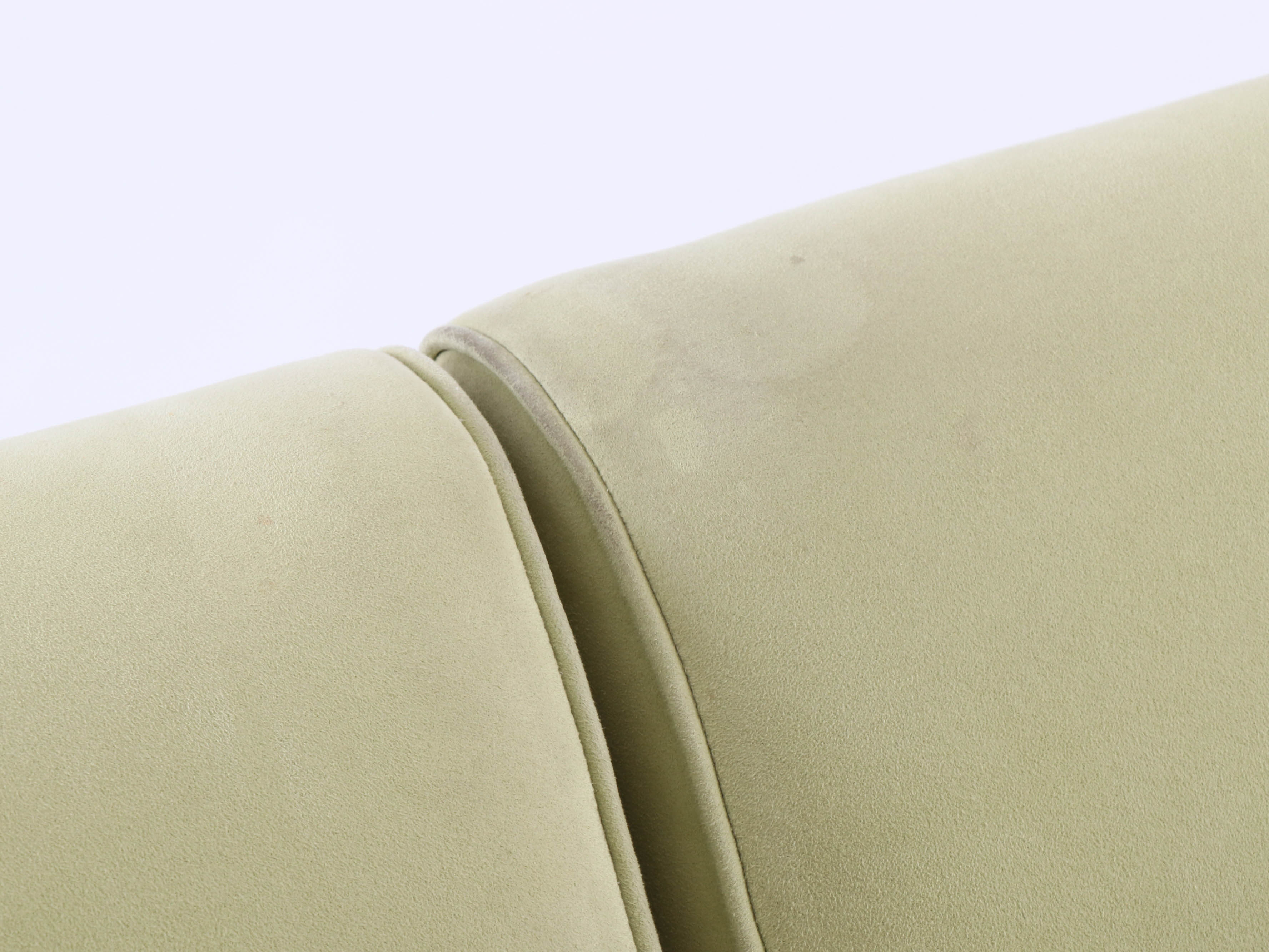 Modern Todd Hase Celery Green Microfiber Modular Loveseat