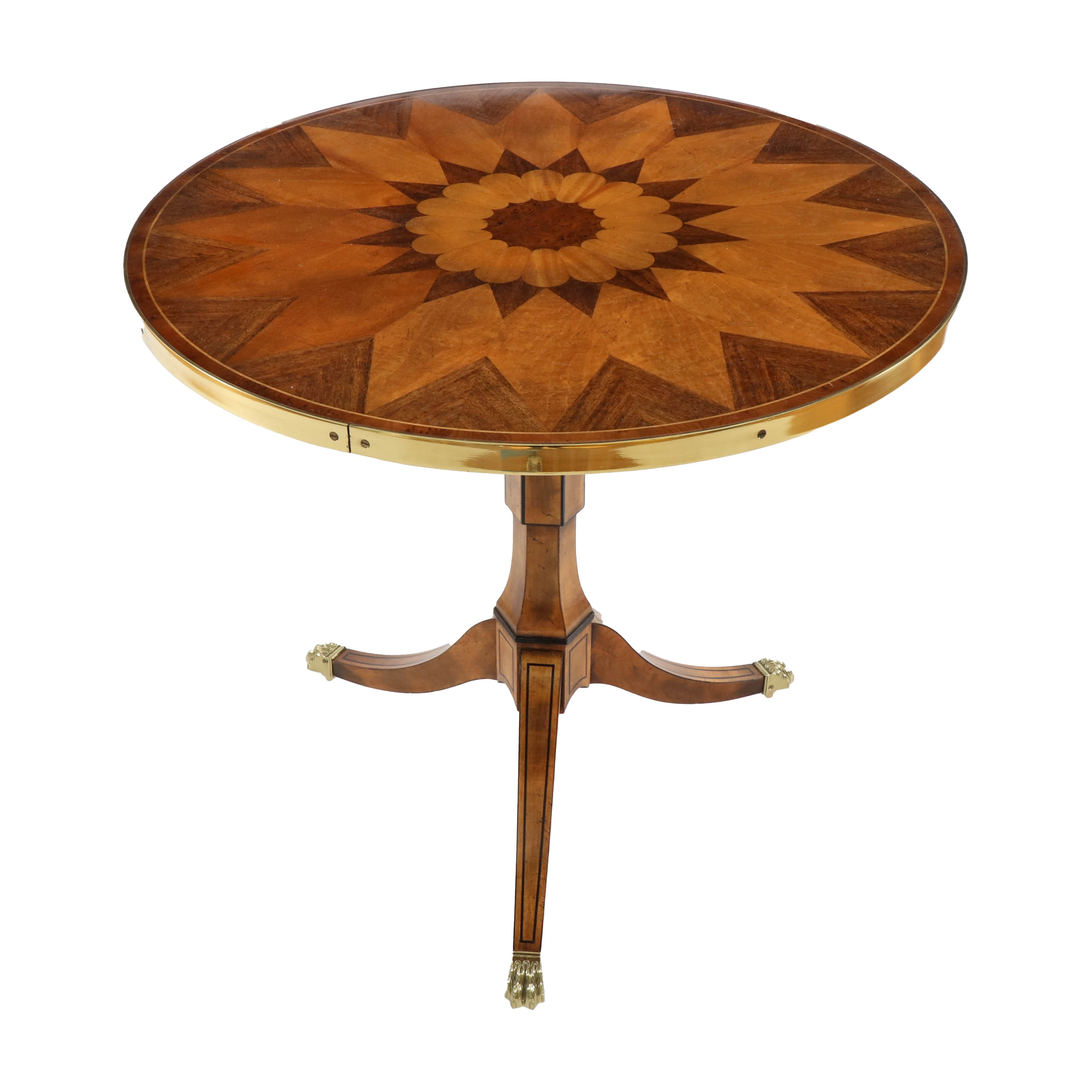 Baker Furniture "Stately Homes" Brass-Mounted Marquetry Side Table