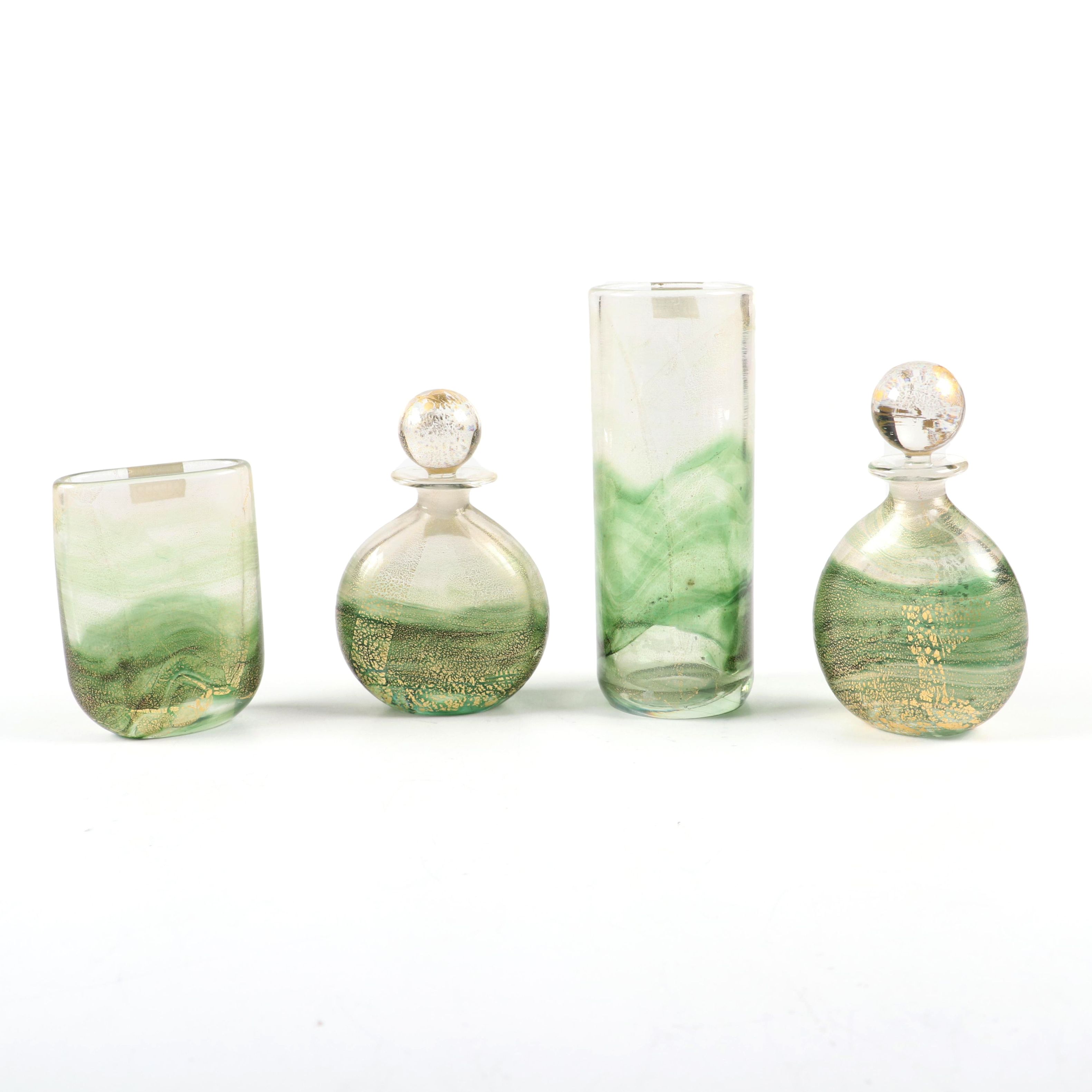 Gozo "Verdi" Art Glass Vases and Perfume Bottles