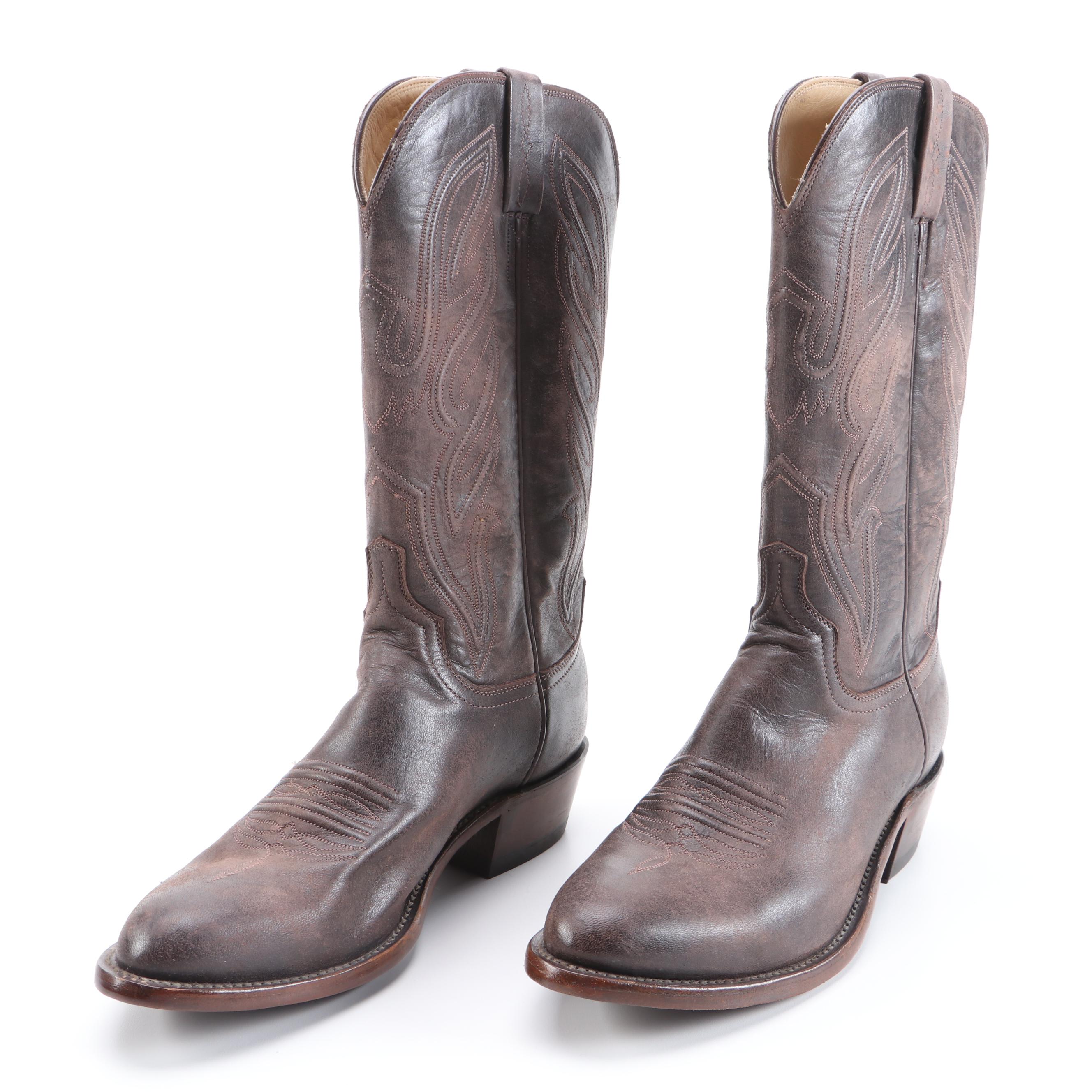 Men's Lucchese x Eric Church The Talladega Western Boots in Weathered Leather