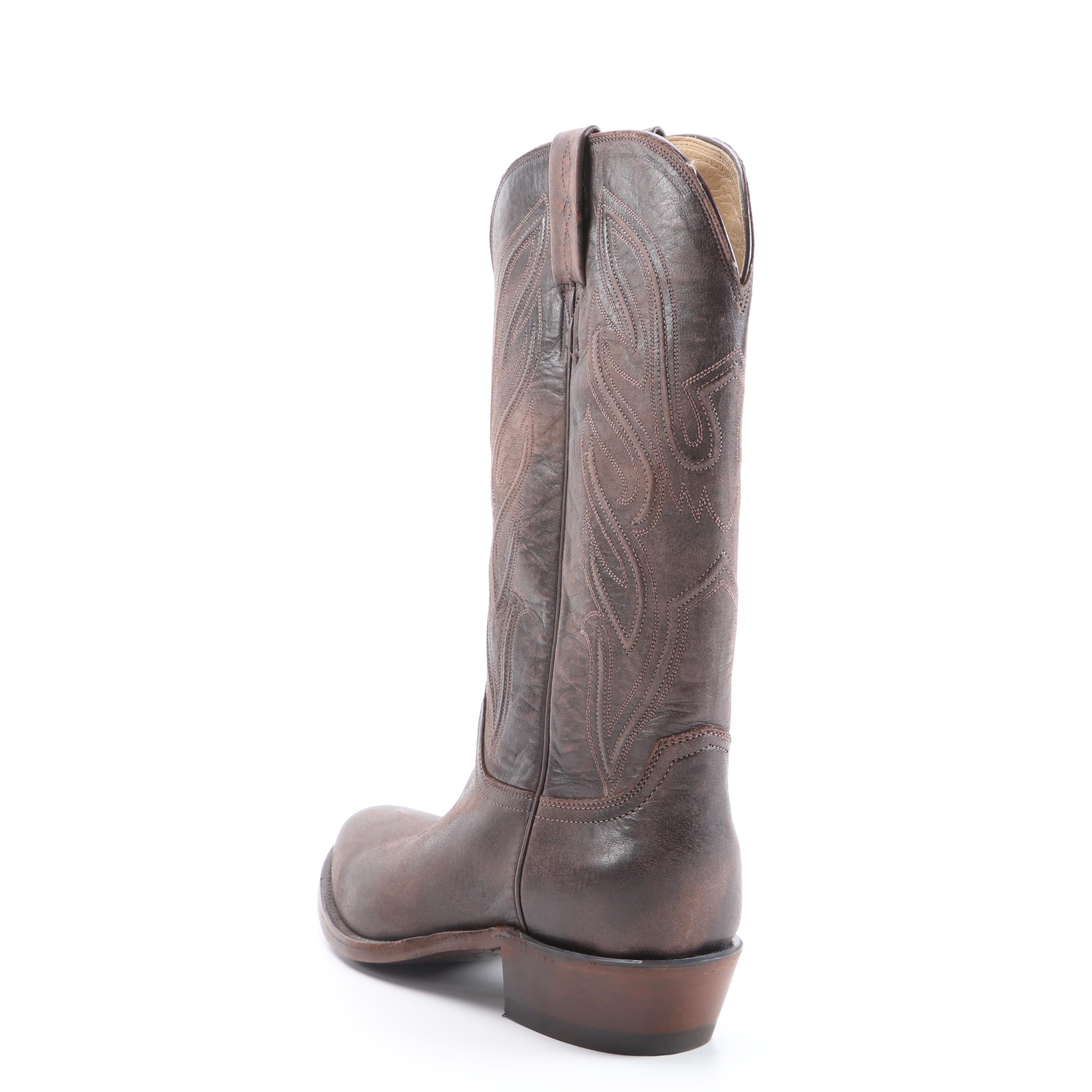 Men's Lucchese x Eric Church The Talladega Western Boots in Weathered Leather
