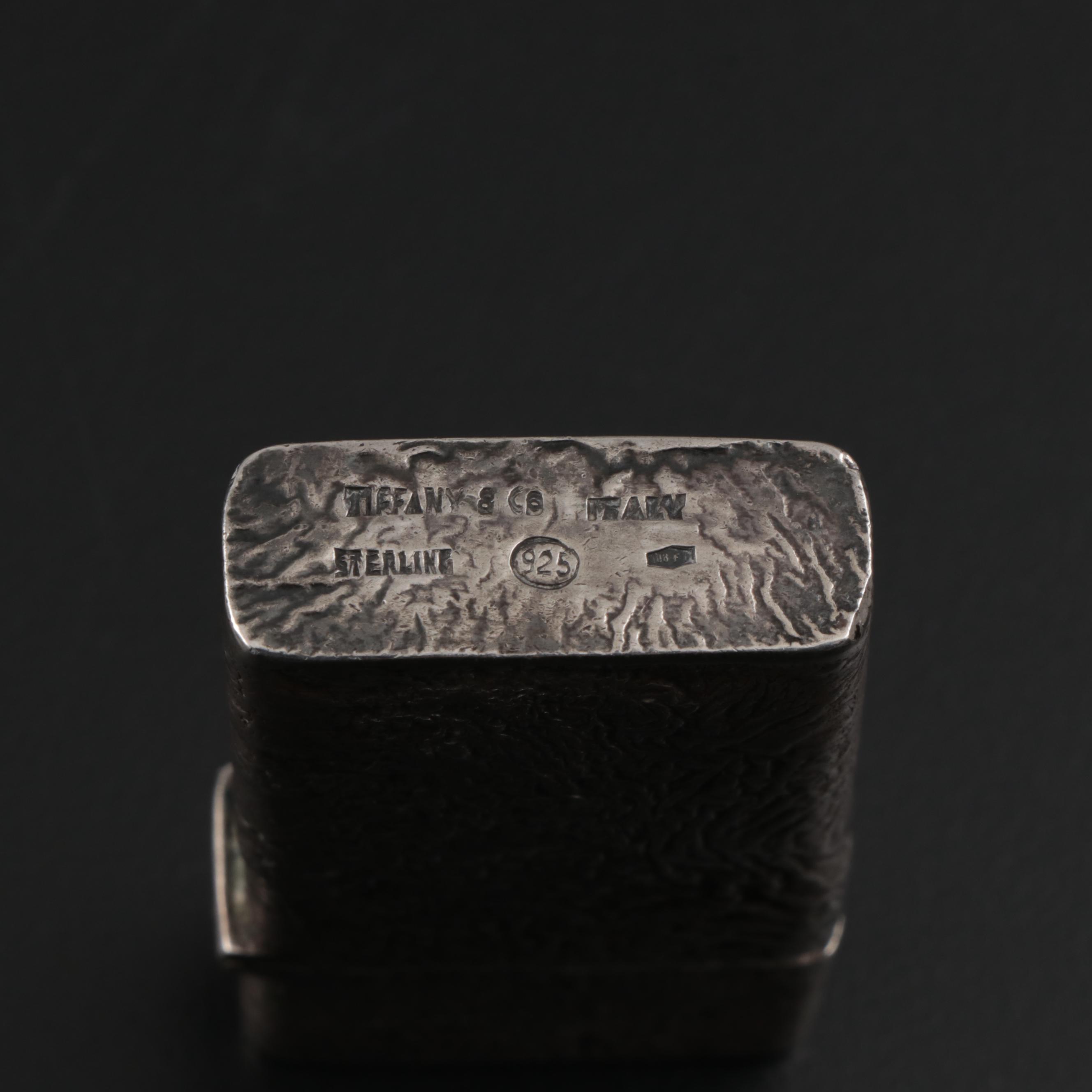 Italian Brutalist Sterling Silver Cigarette Lighter Cover for Tiffany & Co.